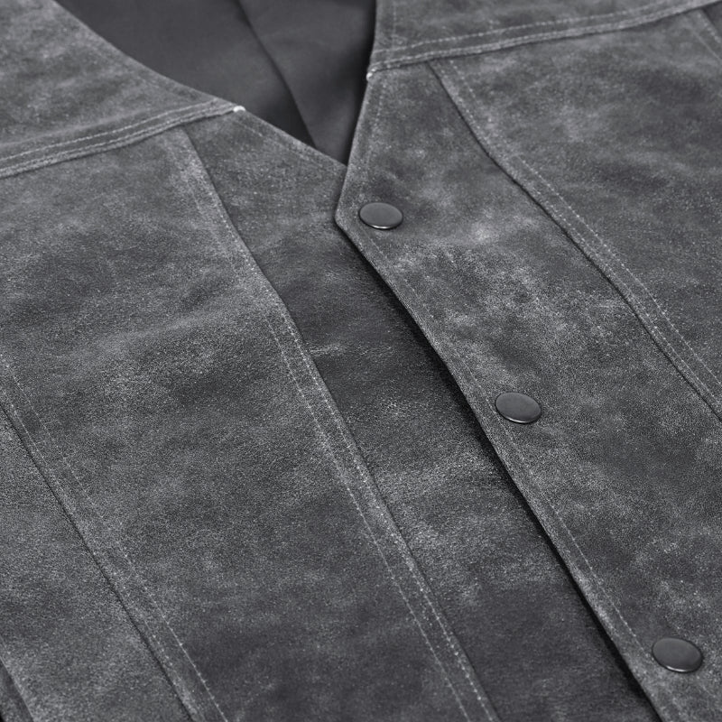 Ashra Men's Motorcycle Leather Vest