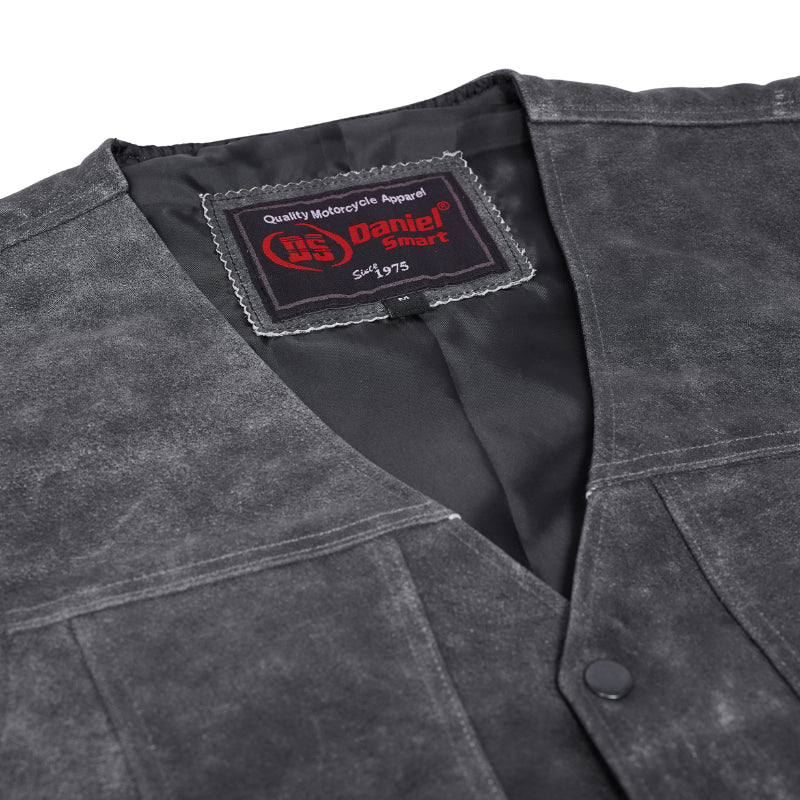 Ashra Men's Motorcycle Leather Vest