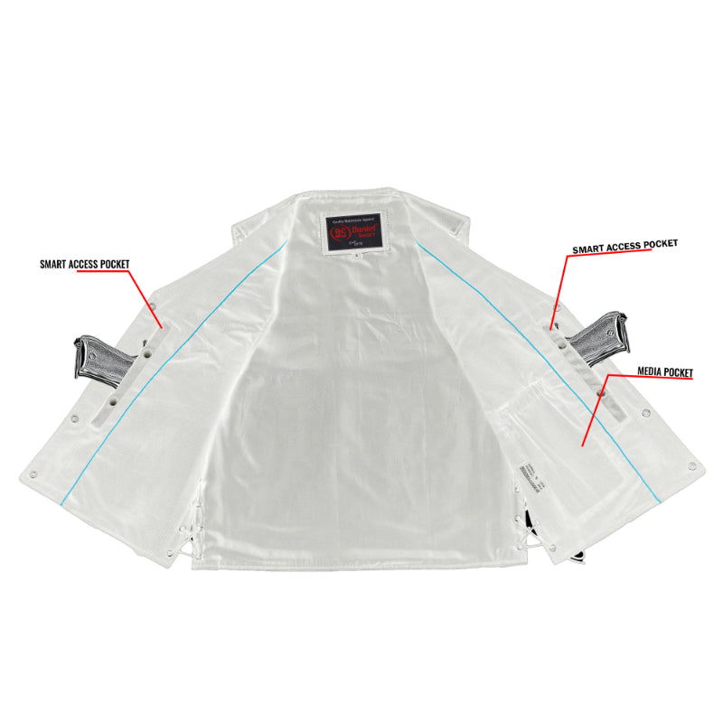 Trailox Men's Motorcycle Leather Vest