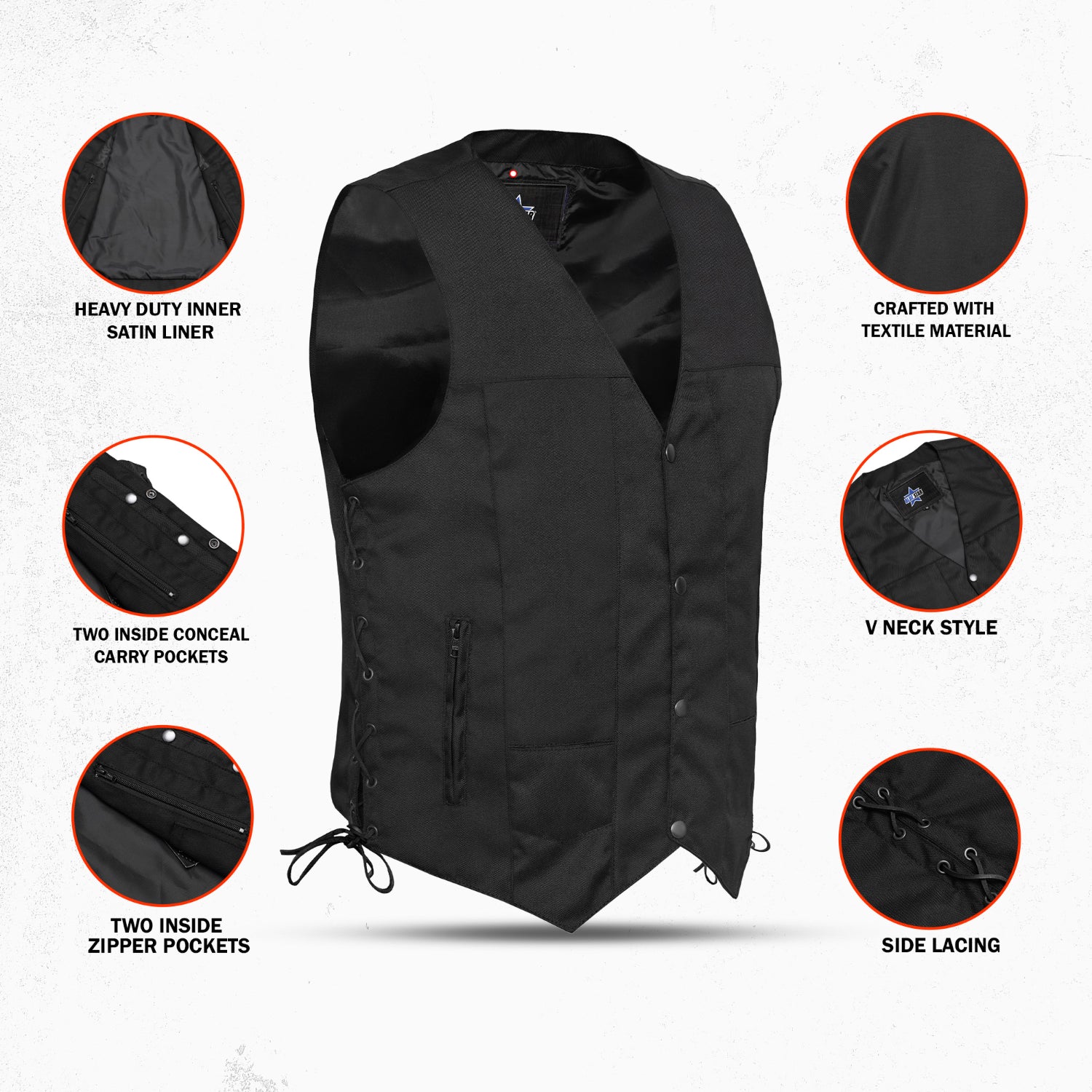 Thrillseeker Men's Textile Motorcycle Vest