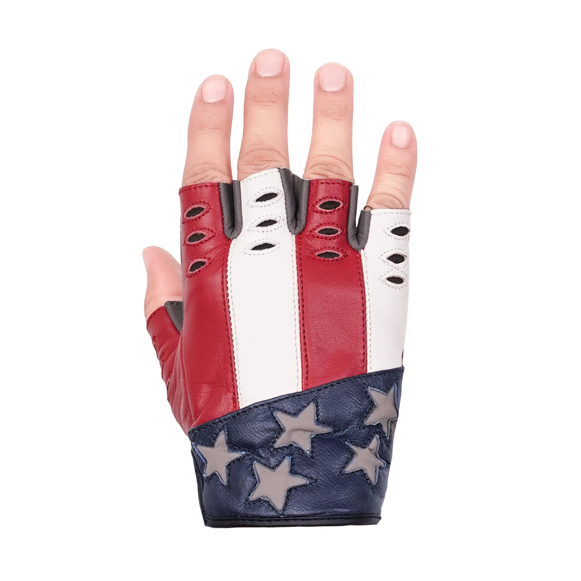 Freedom - Men's Leather Motorcycle Fingerless Gloves