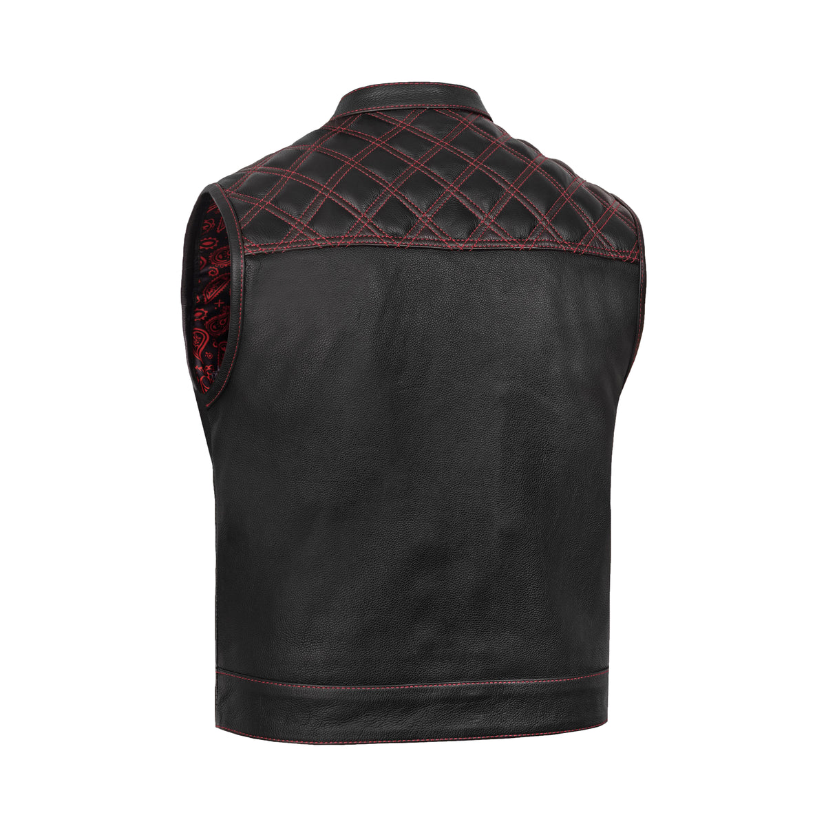 Warlord - Men's Low Cut Leather motorcycle vest