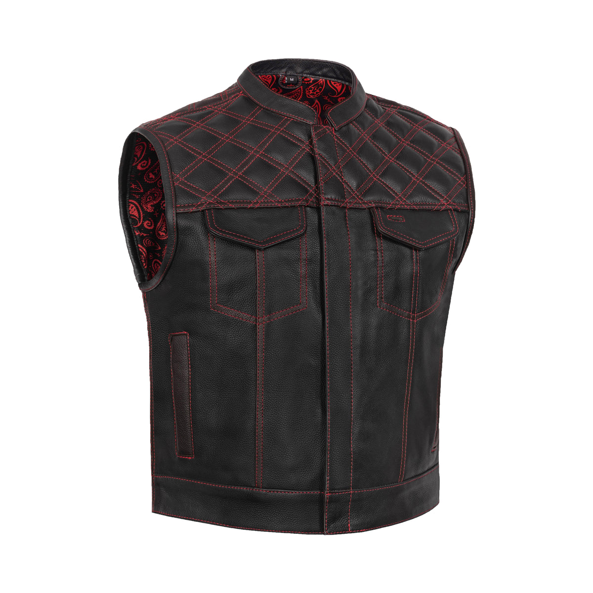 Warlord - Men's Low Cut Leather motorcycle vest