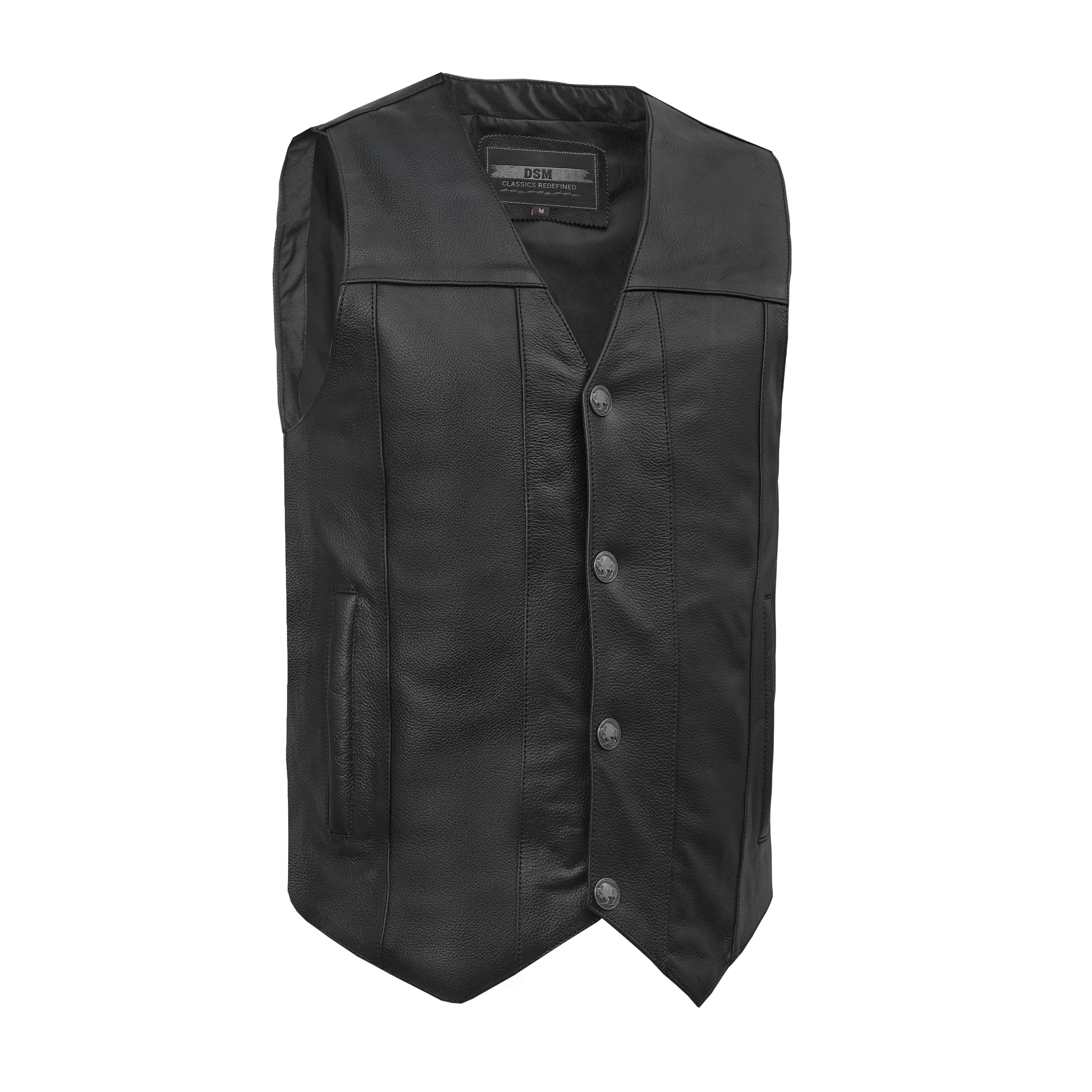 Trinity Men's Motorcycle Leather Vest Trinity Men's Motorcycle Leather Vest