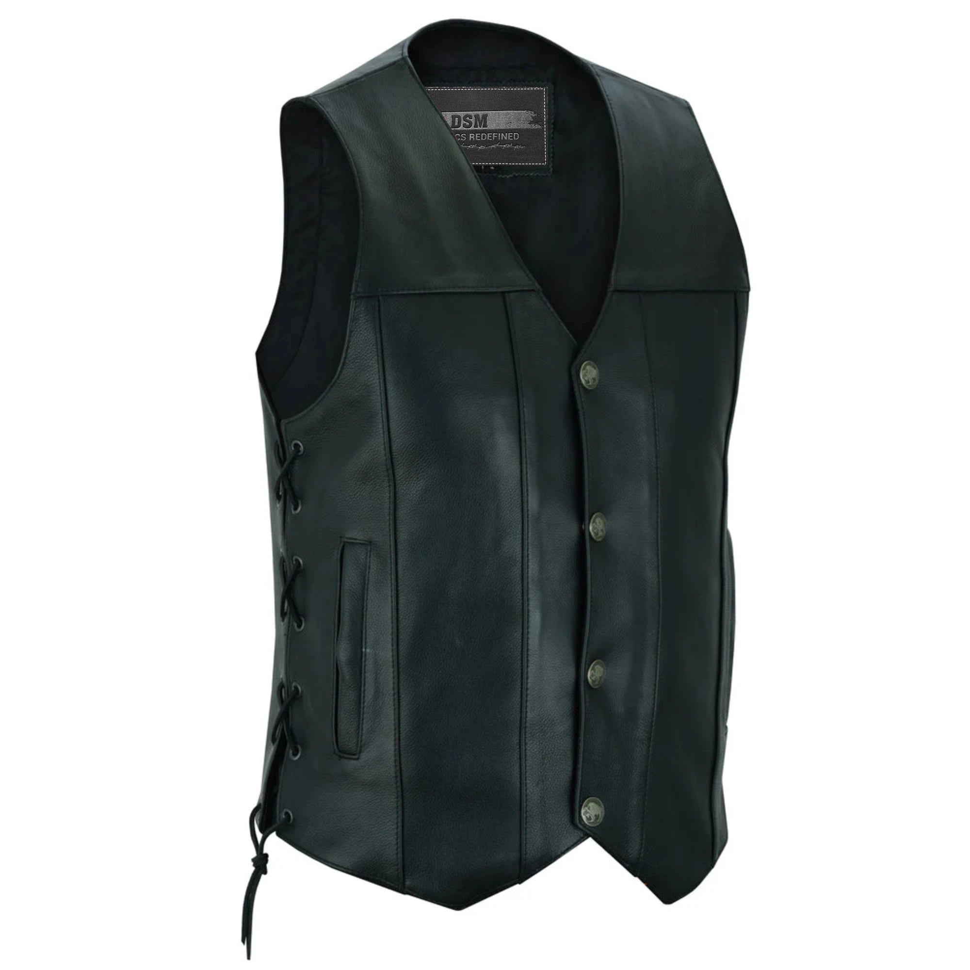 Bullock Men's Motorcycle Leather Vest