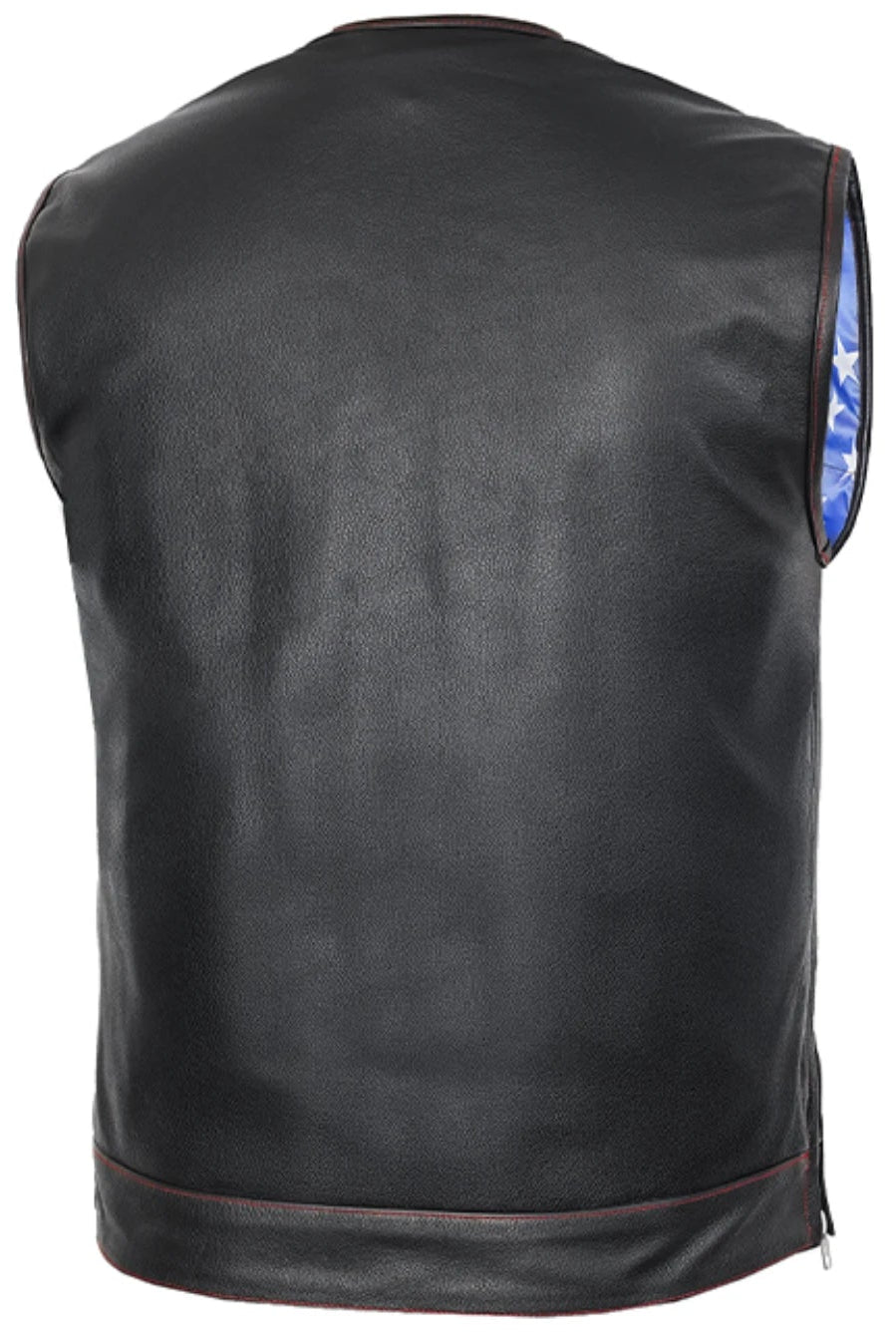 Stitchon Men's Motorcycle Leather Vest