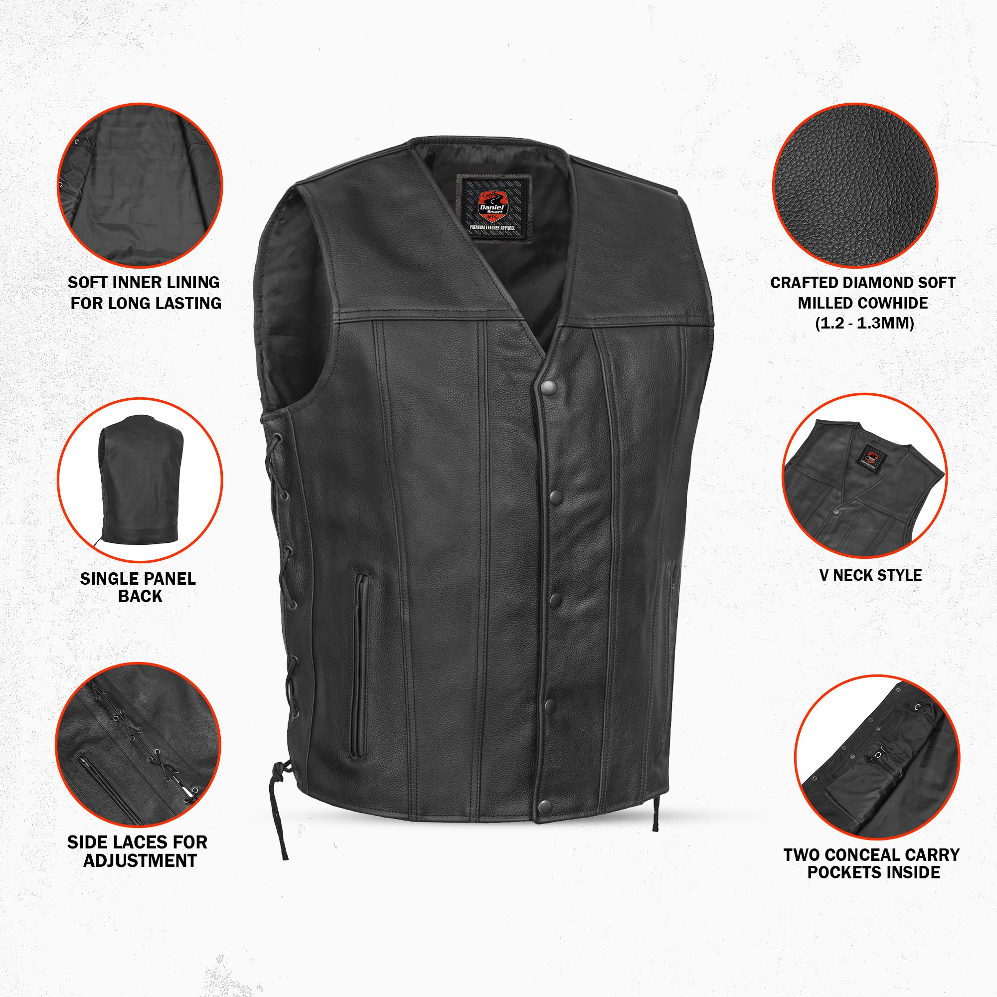 Altura Men's Motorcycle Leather Vest