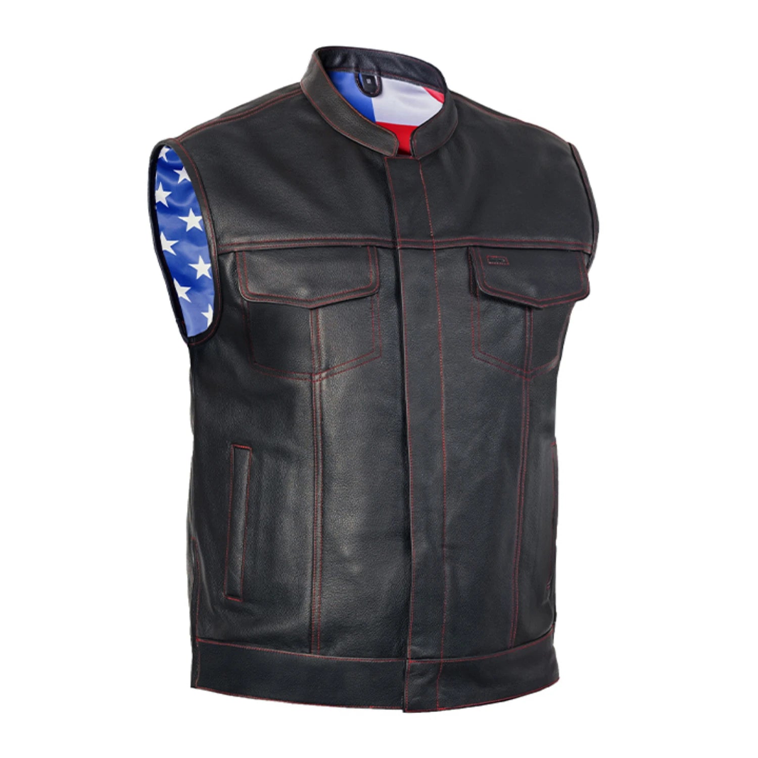 Valor Men's Motorcycle Leather Vest
