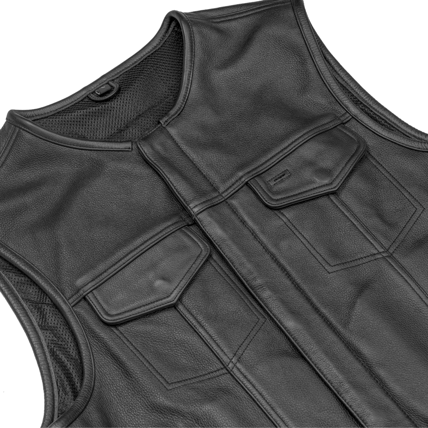 Drop Zone Men's Leather Motorcycle Vest