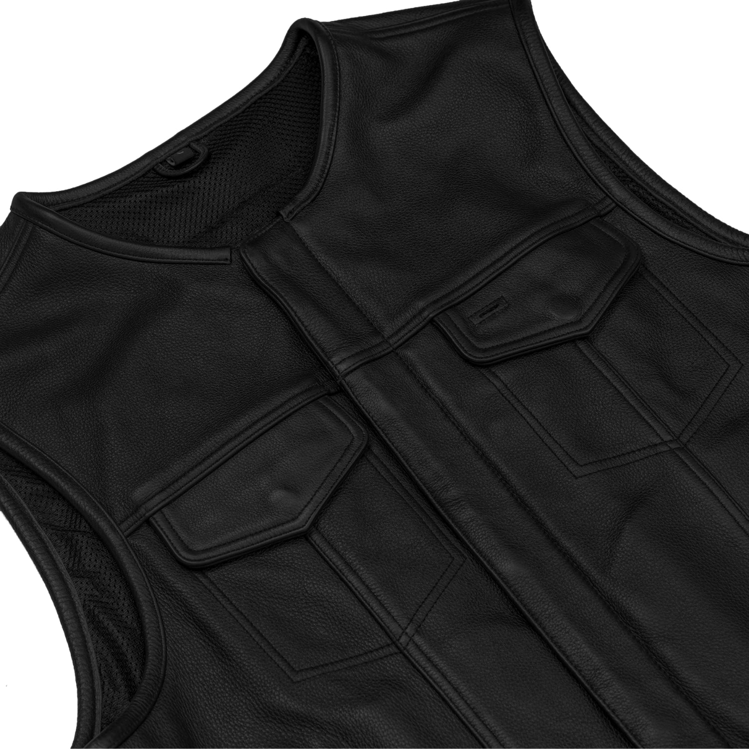 Drop Zone Men's Leather Motorcycle Vest