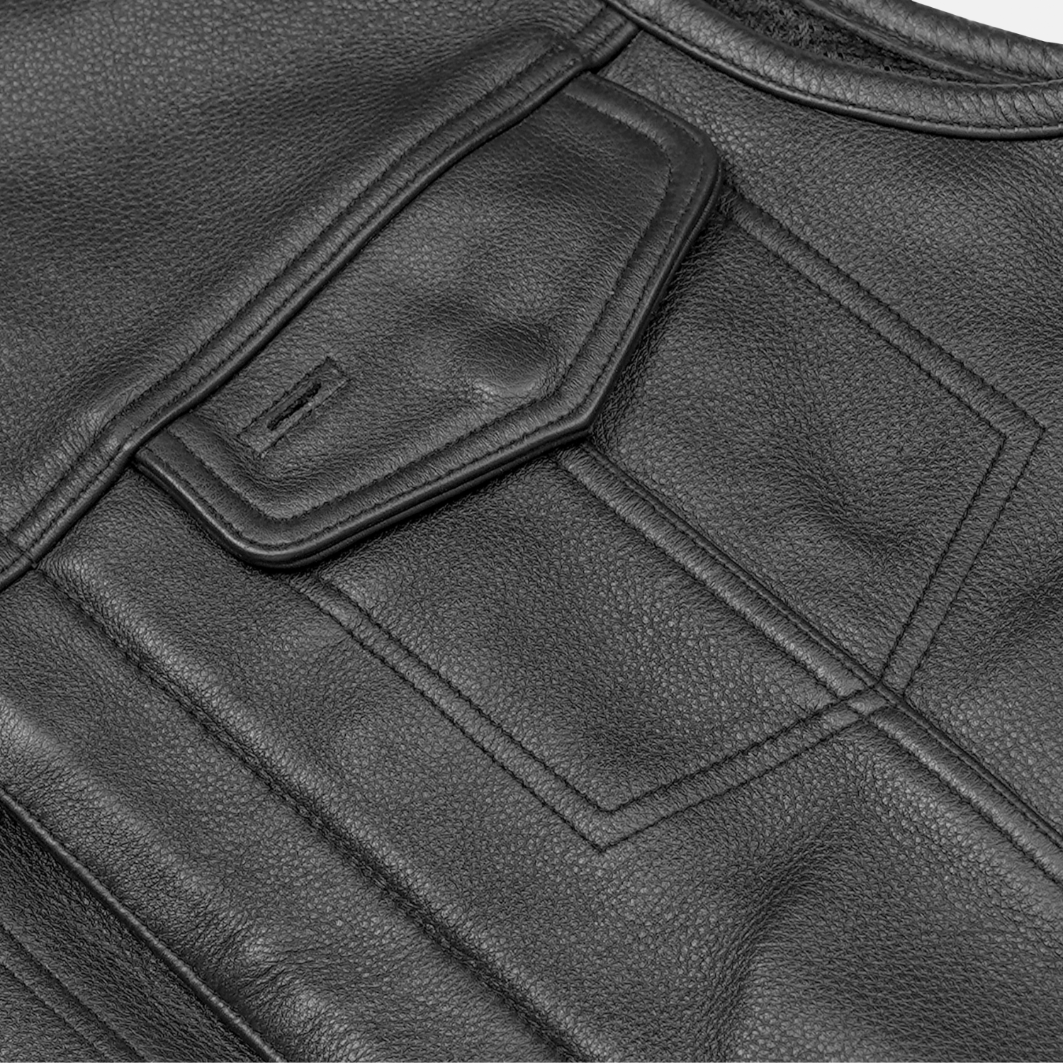 Drop Zone Men's Leather Motorcycle Vest