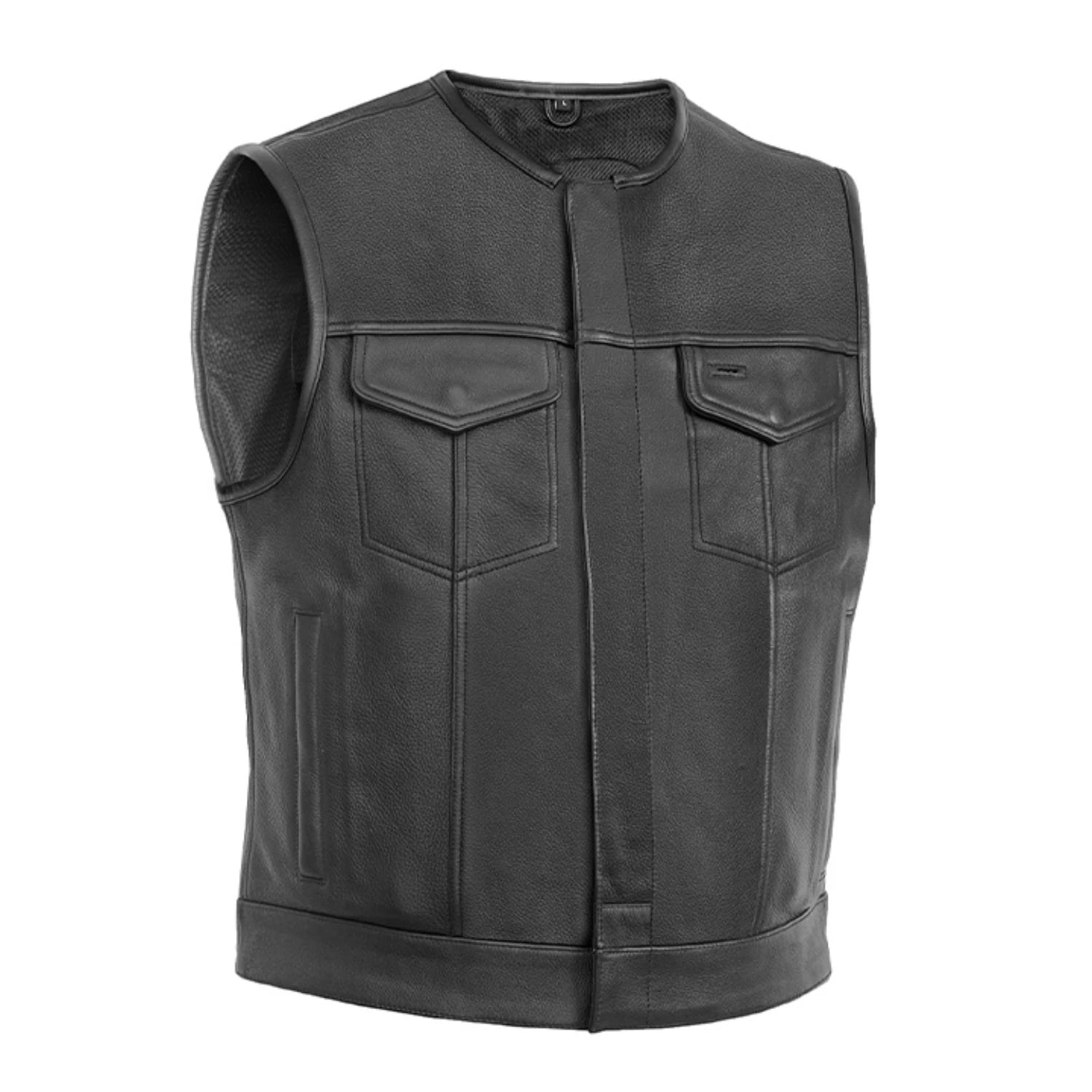 Drop Zone Men's Leather Motorcycle Vest