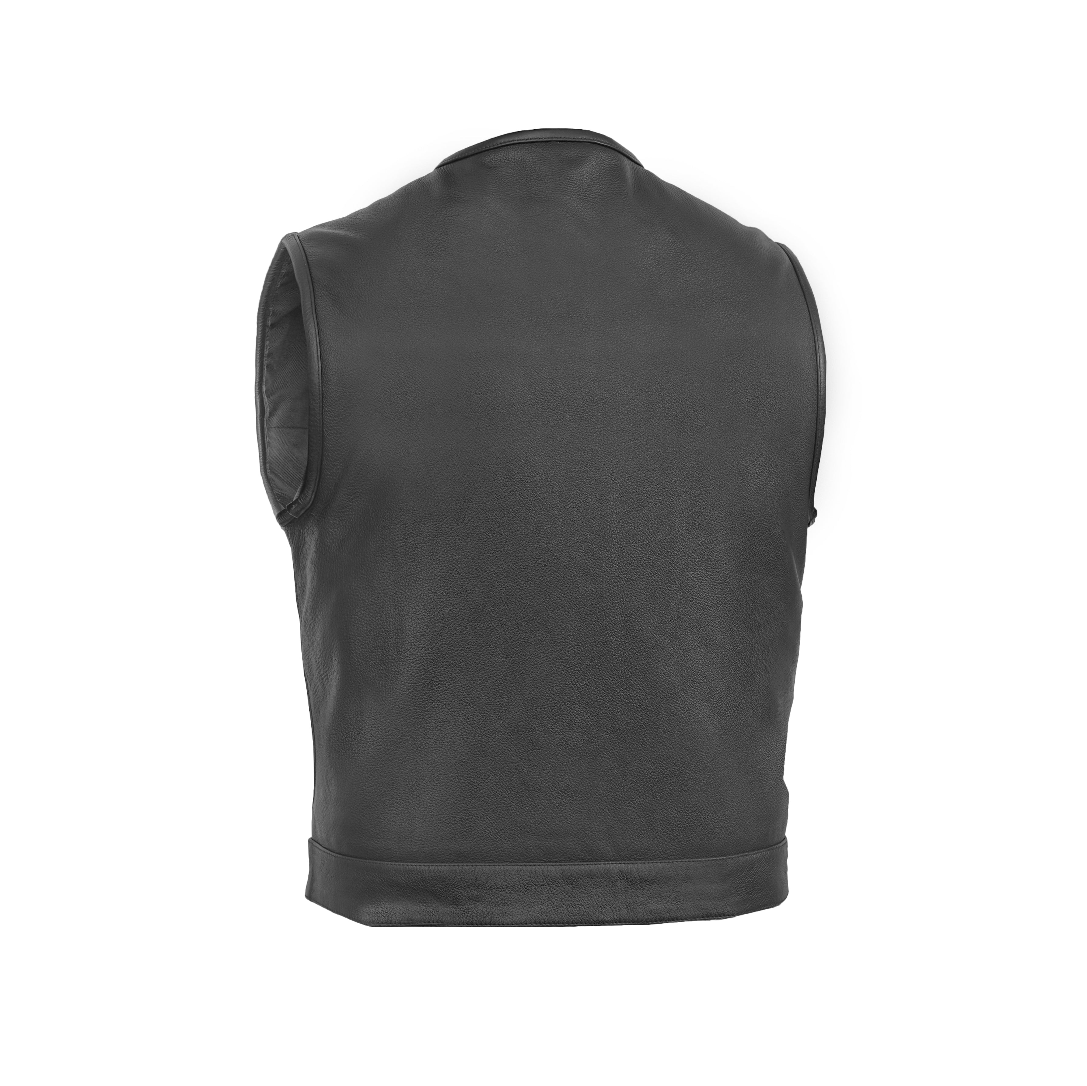 Drop Zone Lowcut Men's Club Style Leather Motorcycle Vest