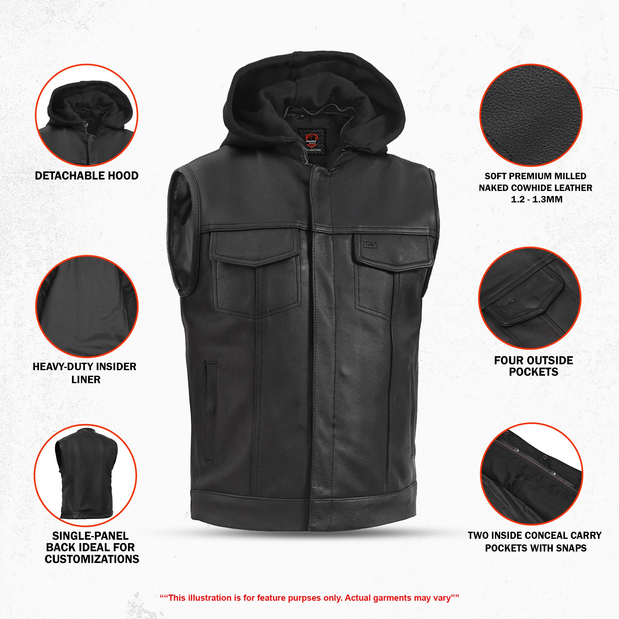 Cole™ Men's Motorcycle Leather Vest