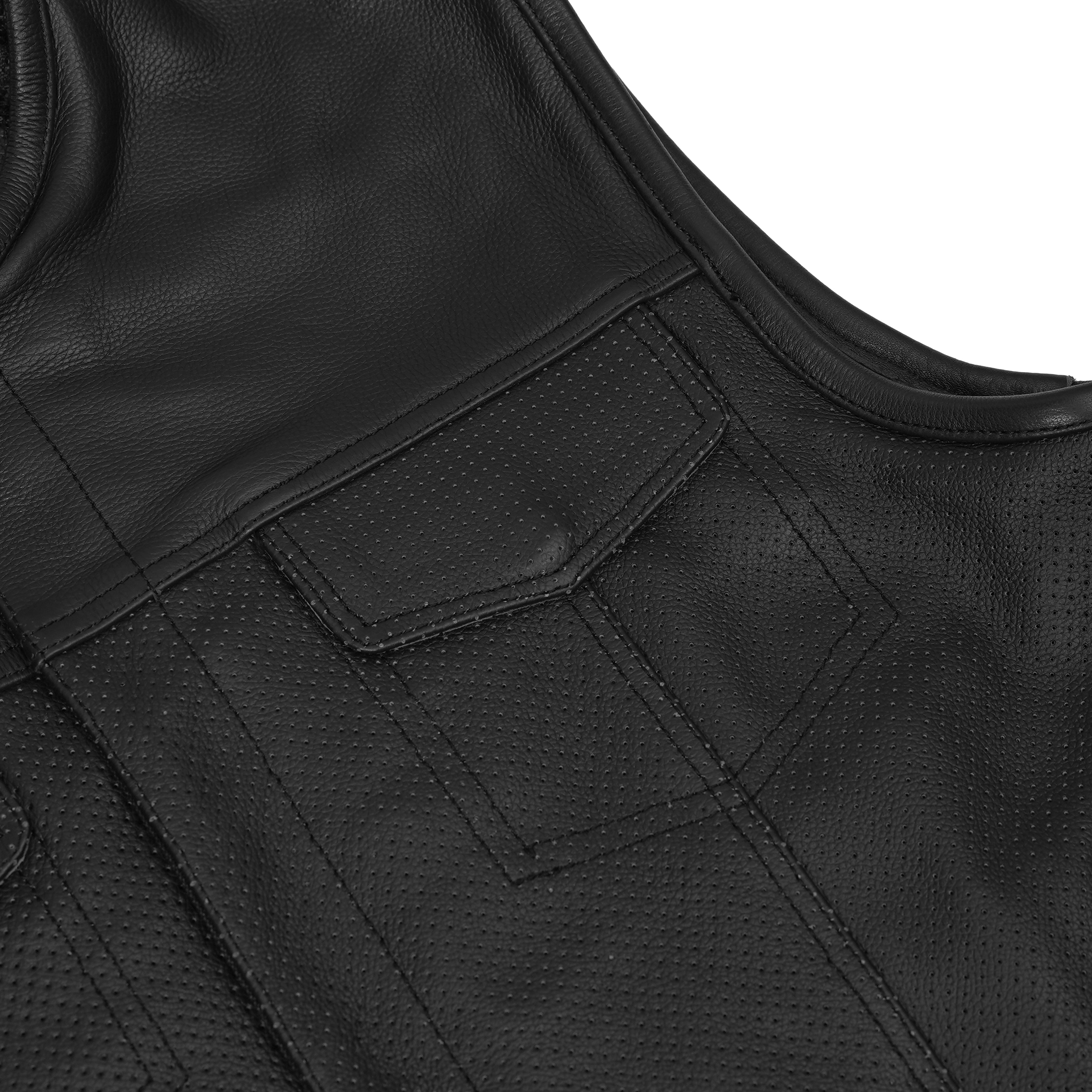 Blackbird™ Perforated Men's Motorcycle Leather Vest