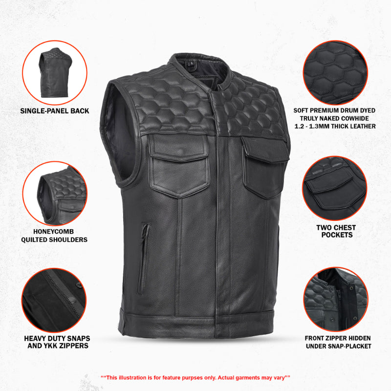 Neo Men's Motorcycle Leather Vest