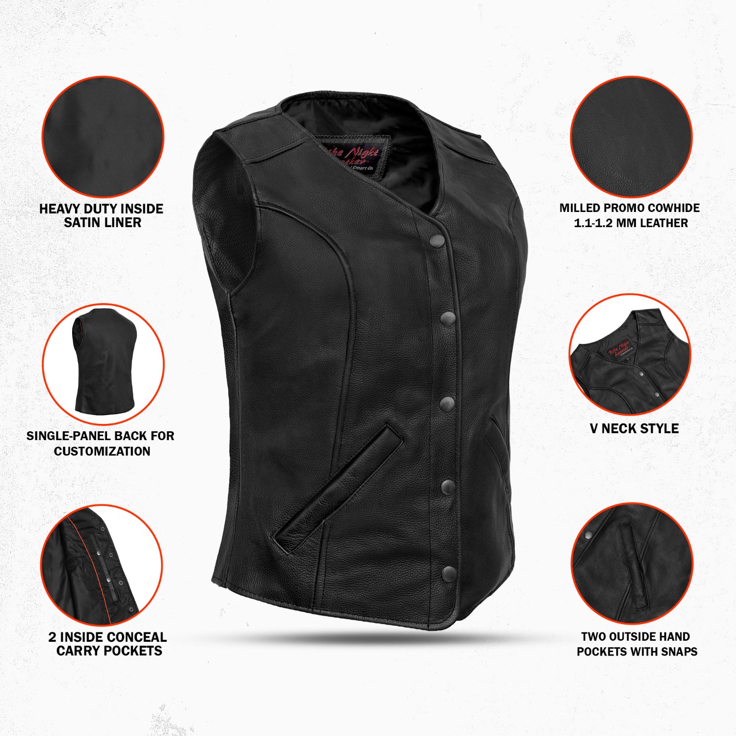 Glide™ Women's Leather Motorcycle Vest