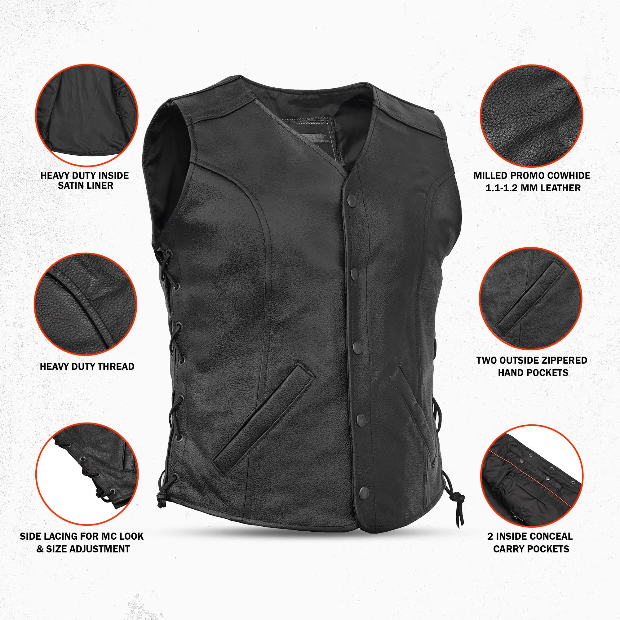 Lacera™ Women's Leather Motorcycle Vest