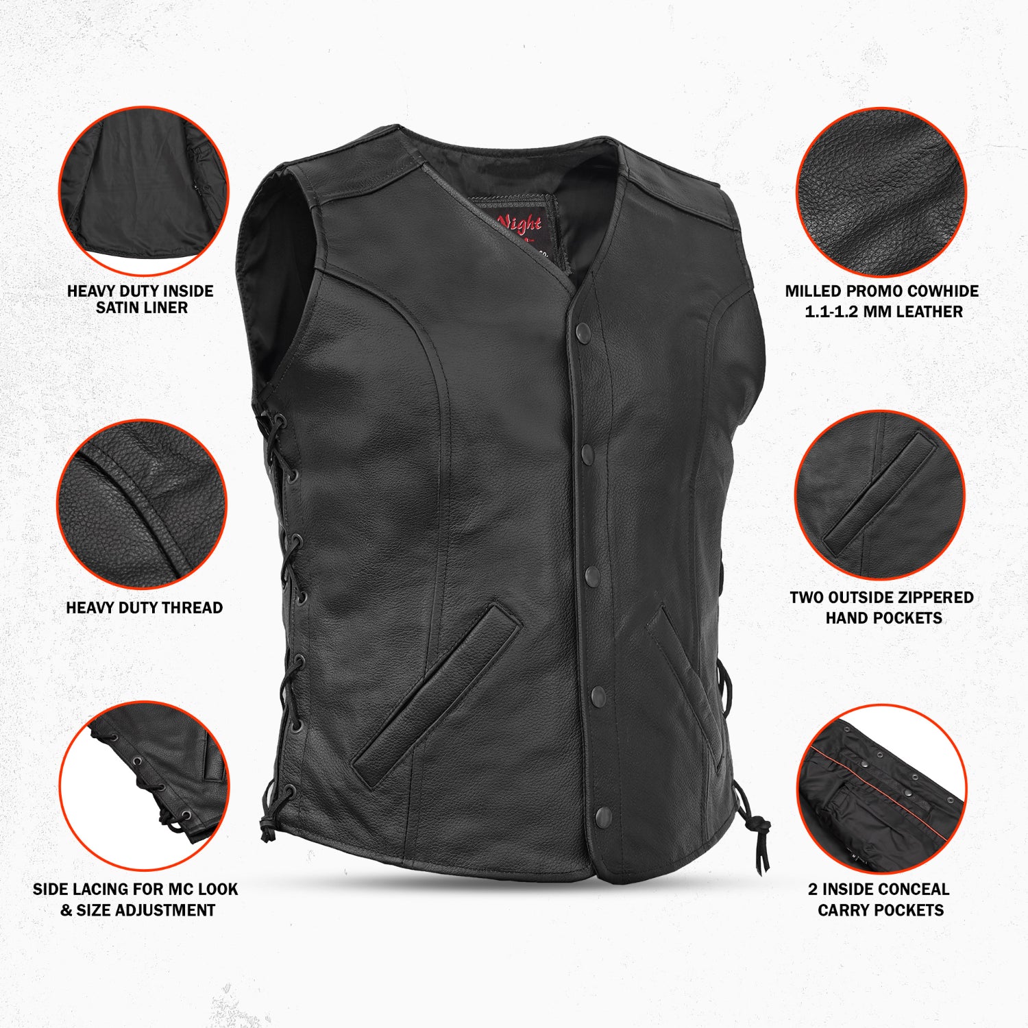 Lacera Women's Leather Motorcycle Vest