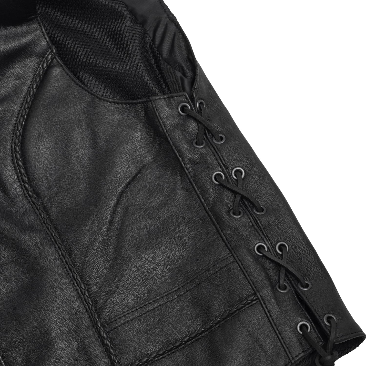 Braid Women's Leather Motorcycle Vest