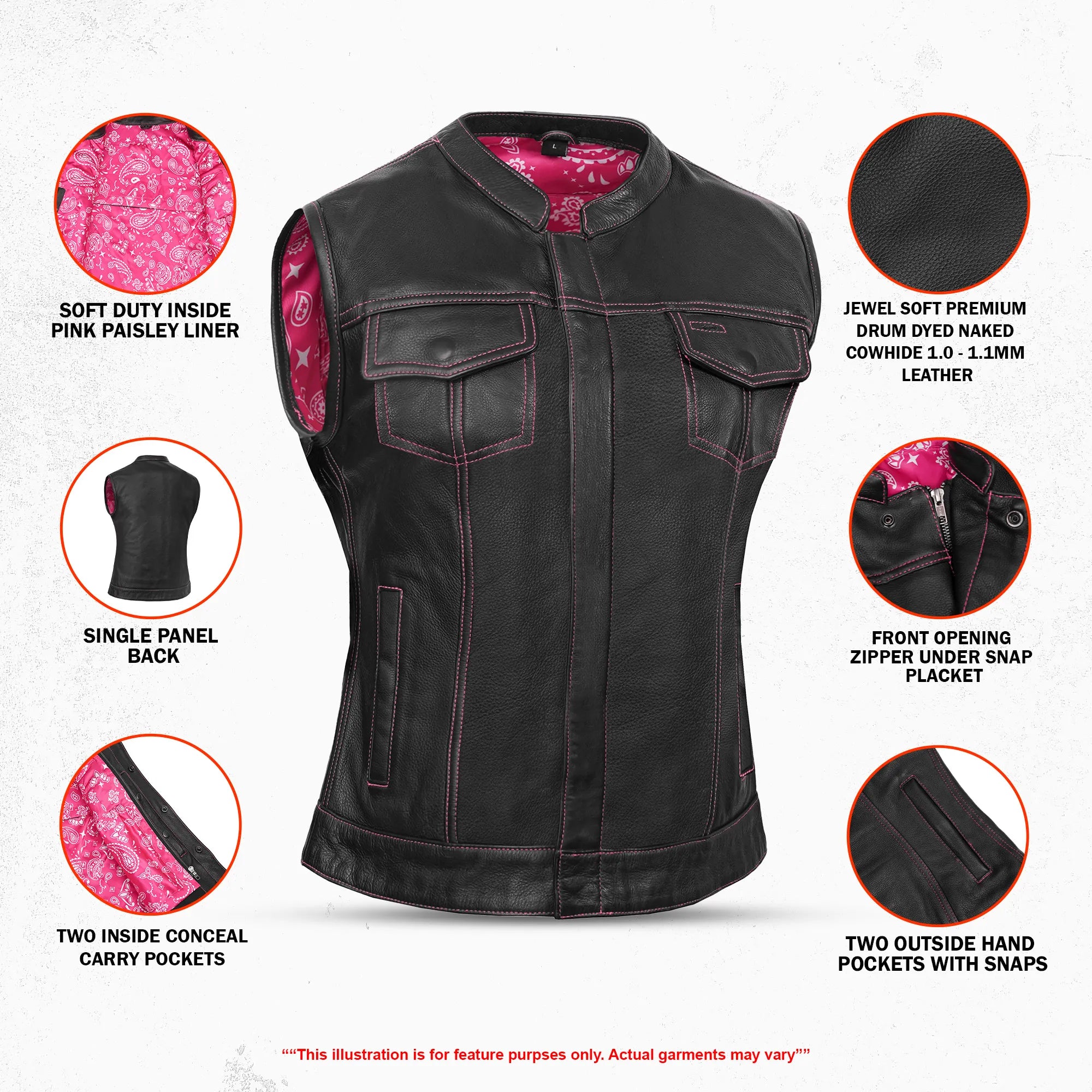 Orchid™ Women's Leather Motorcycle Vest