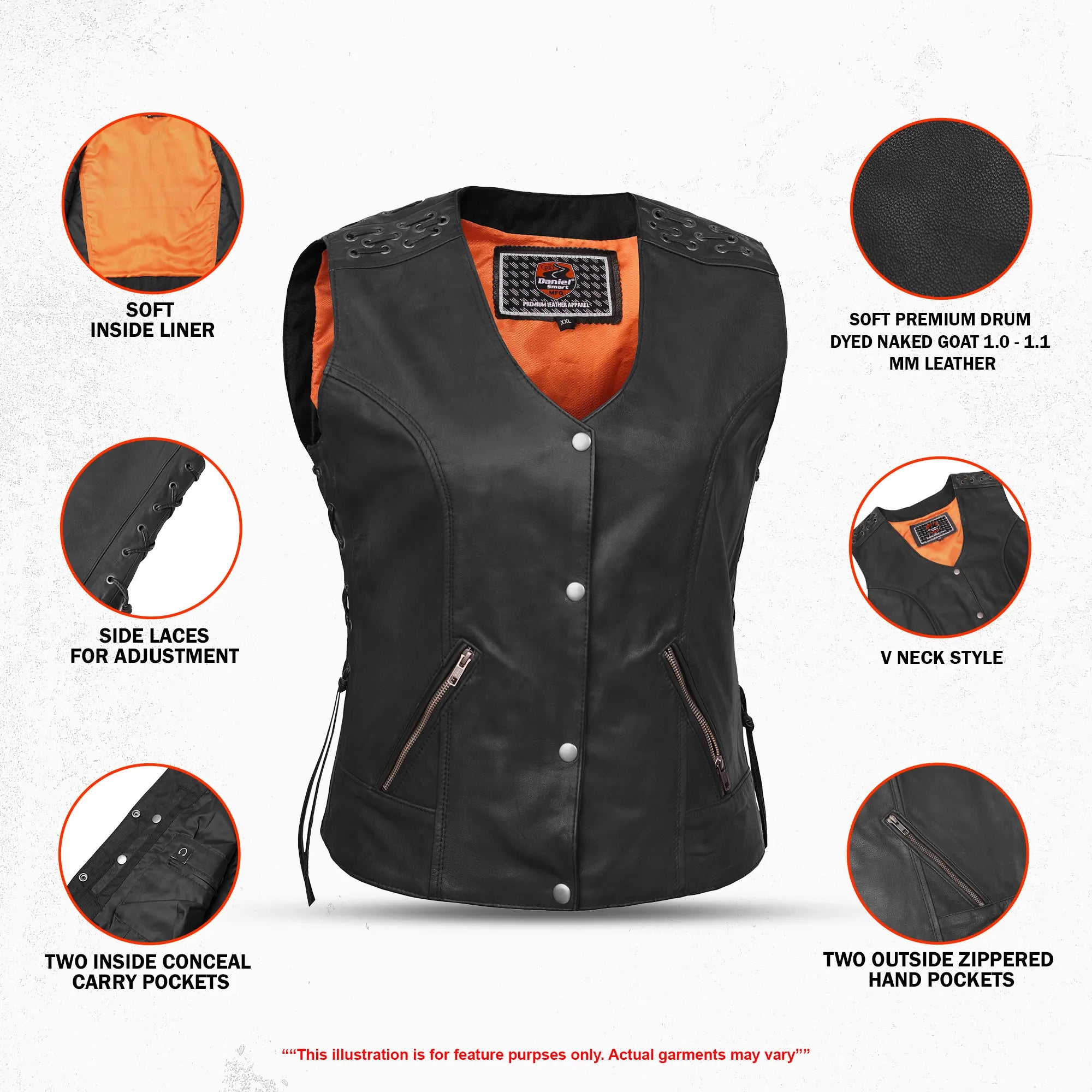 Valkyrie Women's Leather Motorcycle Vest