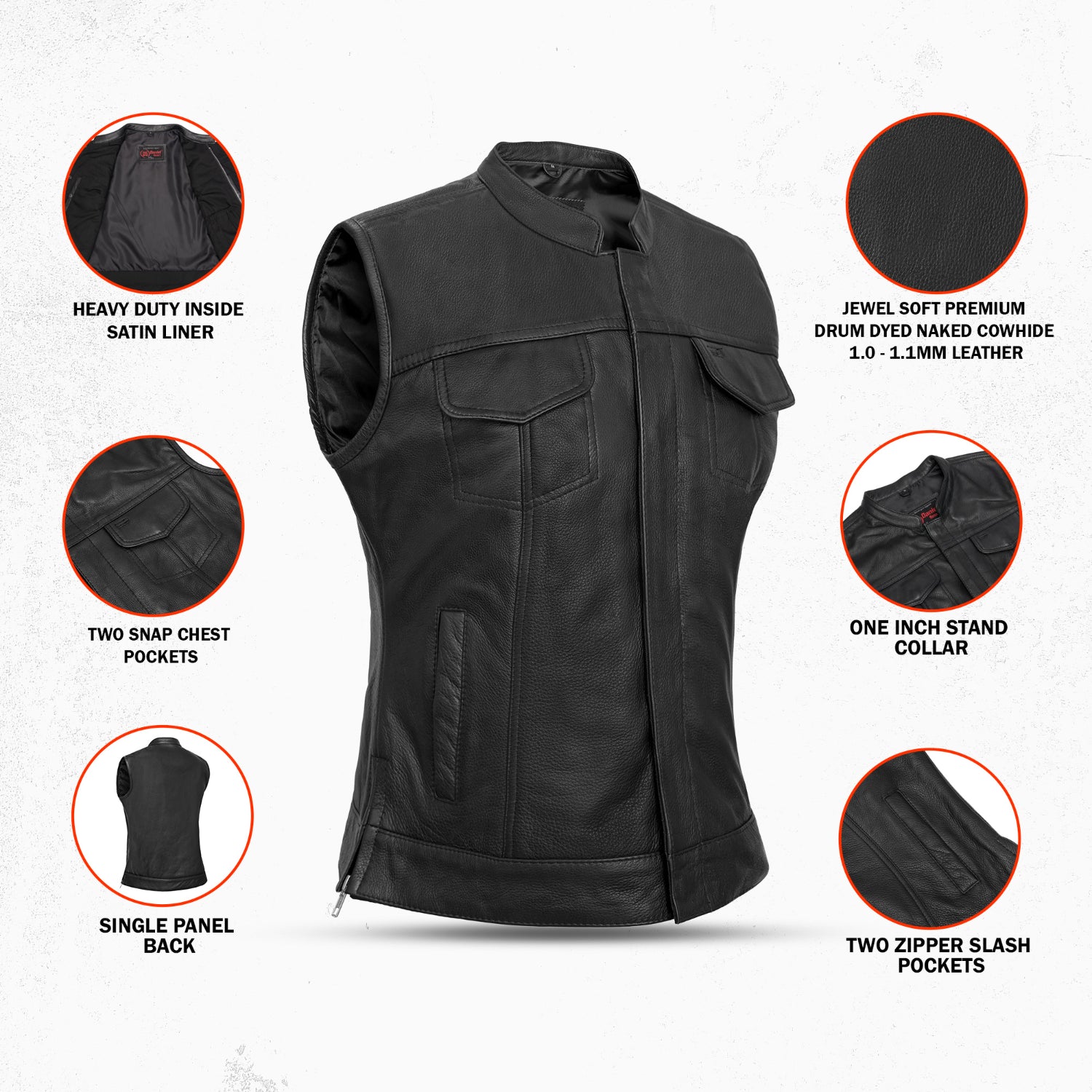 Myst Women's Leather Motorcycle Vest