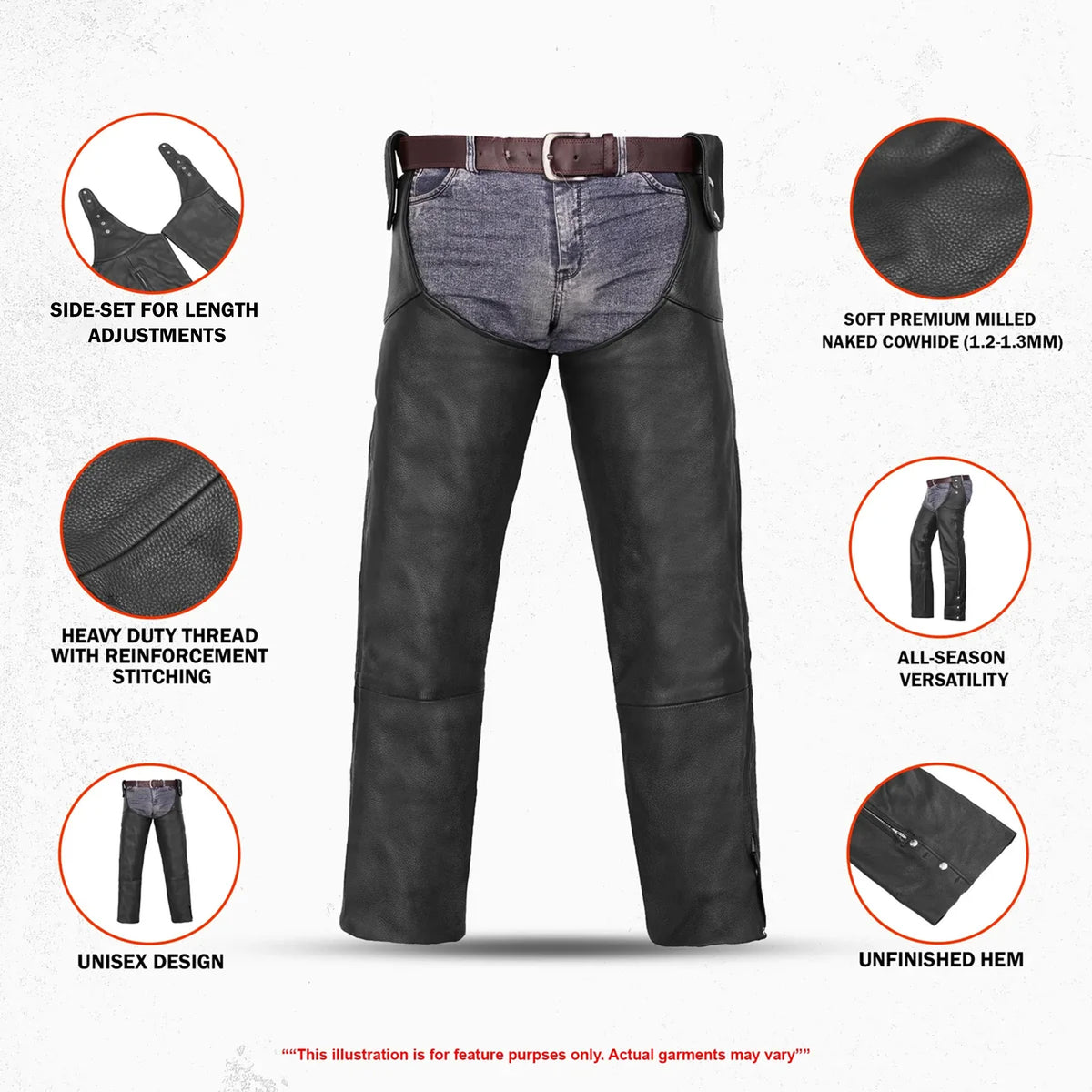 Highway Howler Unisex Motorcycle Leather Chaps