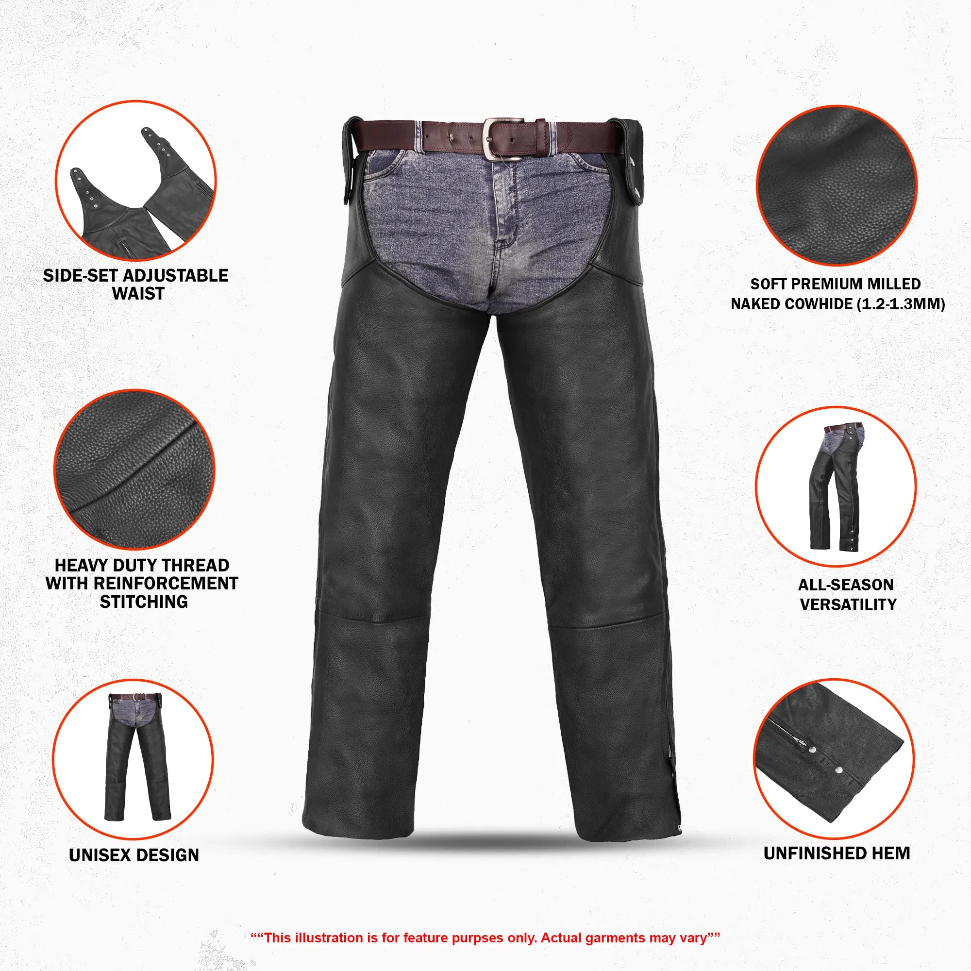 Highway Howler Unisex Motorcycle Leather Chaps