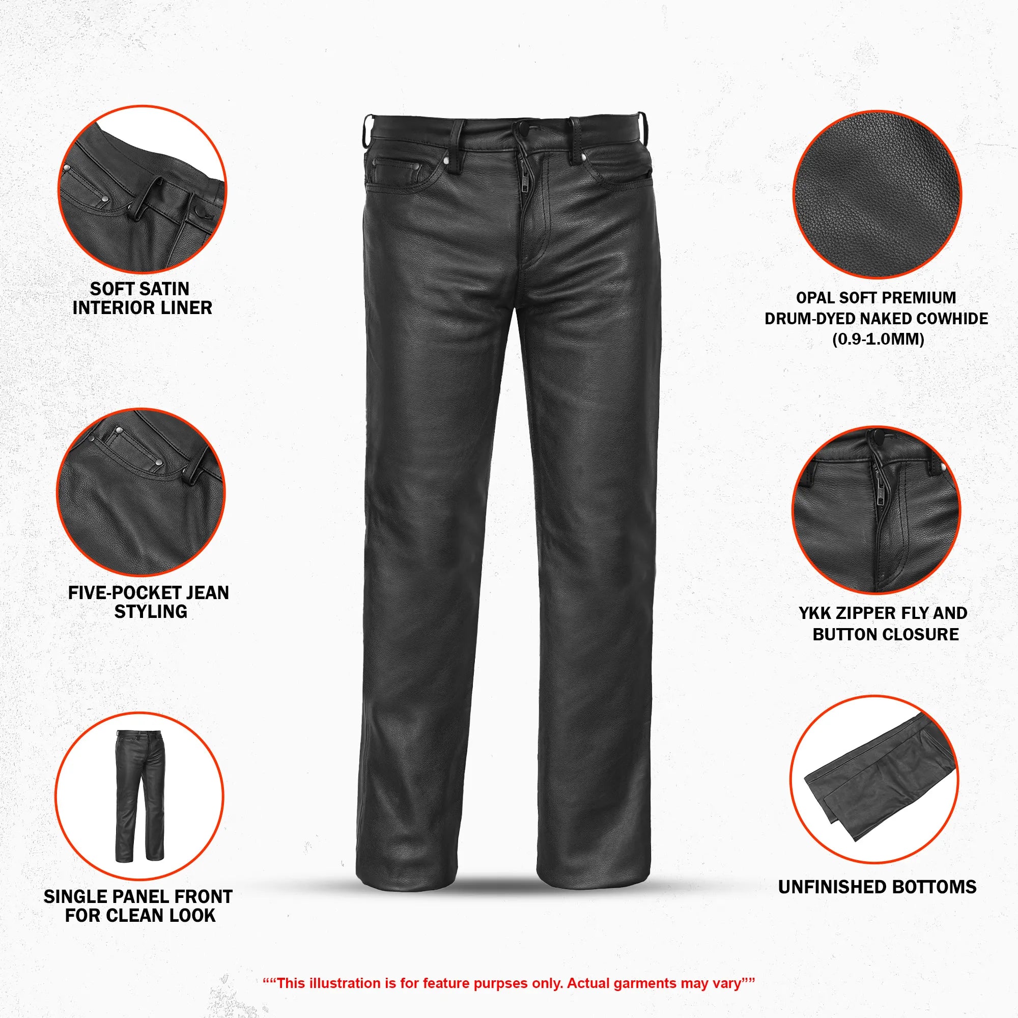 Twin Thunder Men's Motorcycle Leather Pants