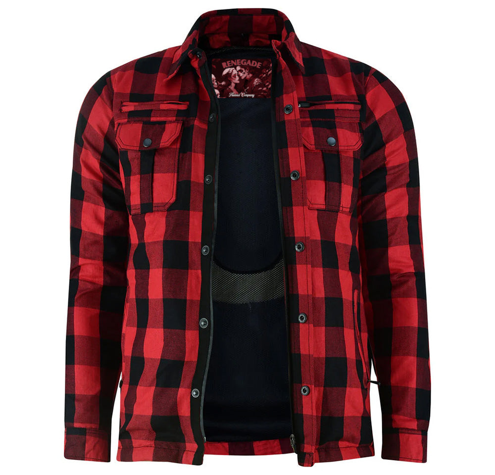 Armored Men's Motorcycle Flannel Shirts