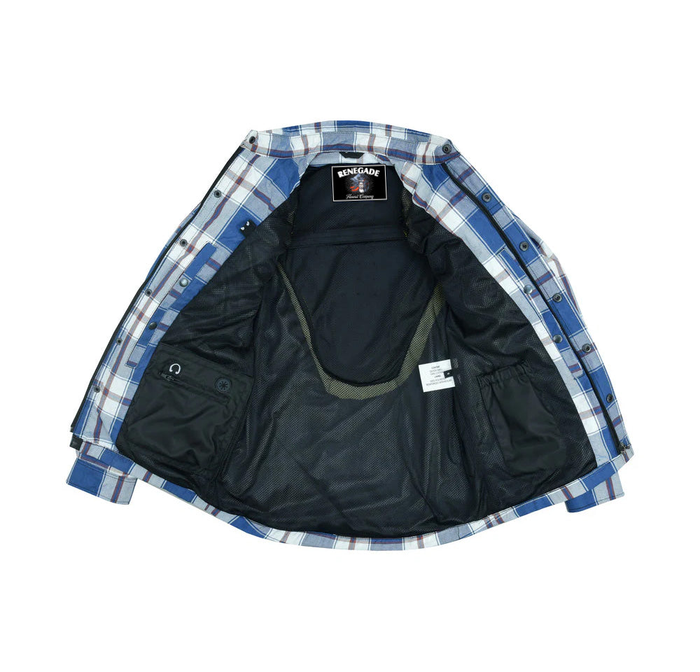 Armored Men's Motorcycle Flannel Shirts
