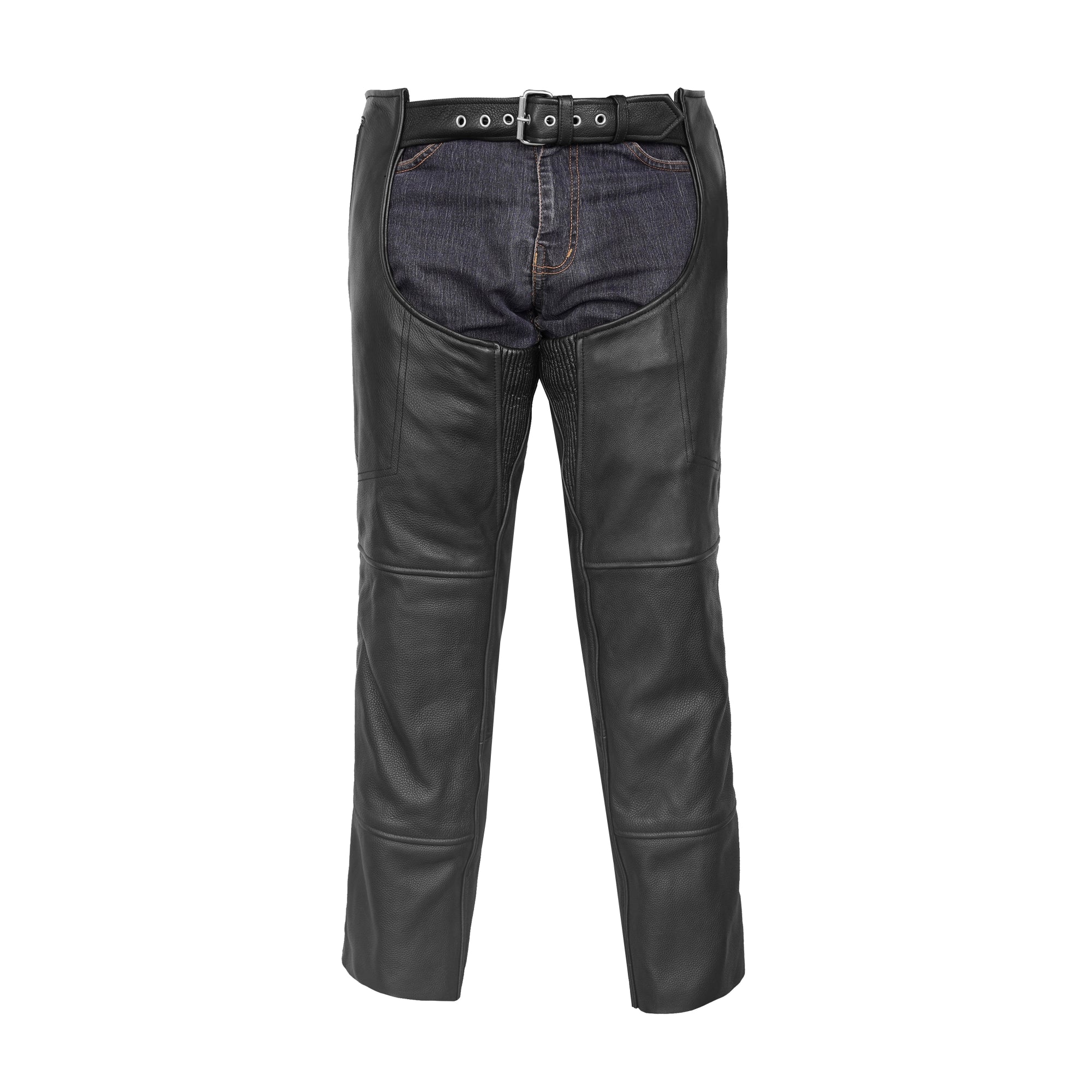 Free Spirit Unisex Motorcycle Leather Chaps - Ultra Protection