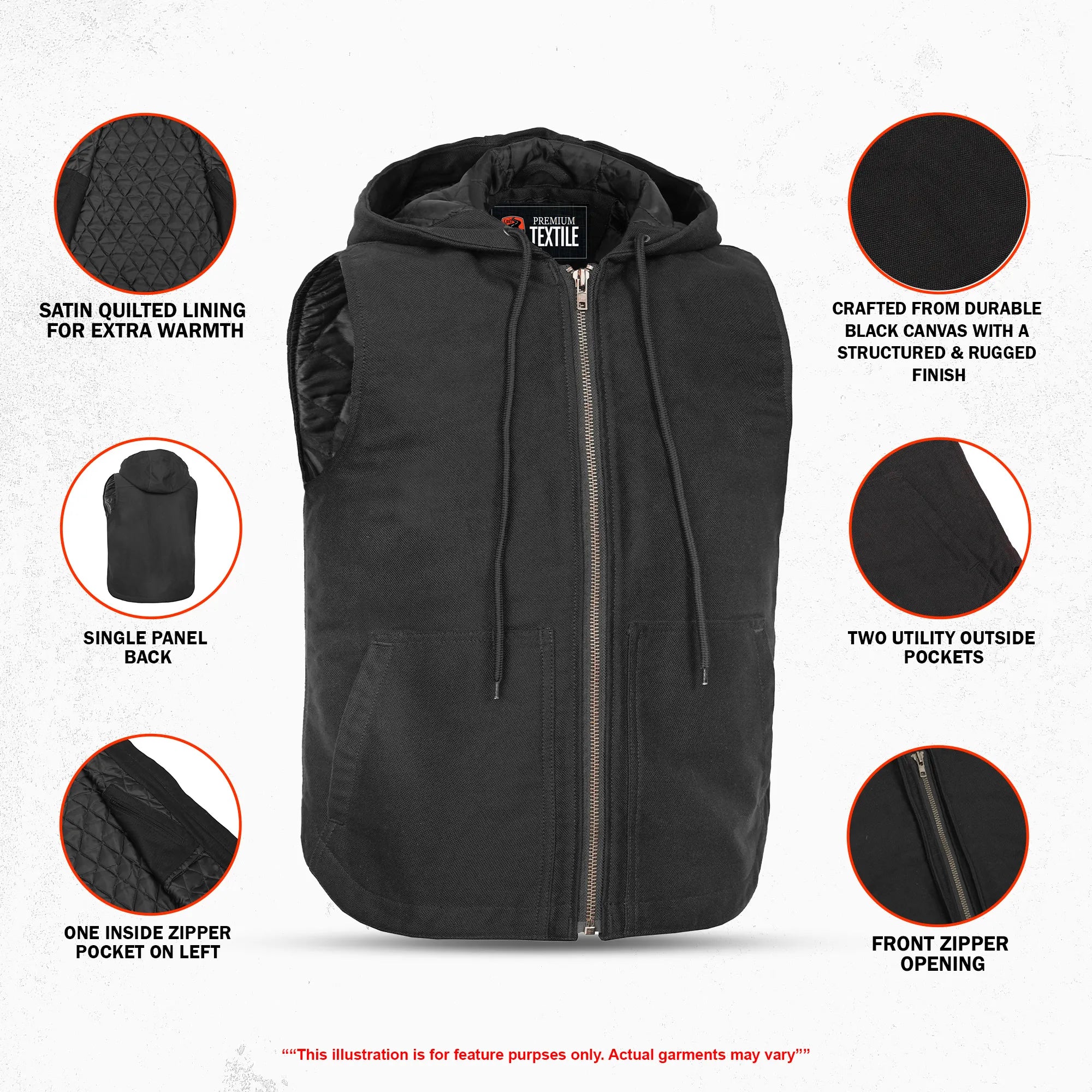 Strive - Men’s Textile Vest Hoodie