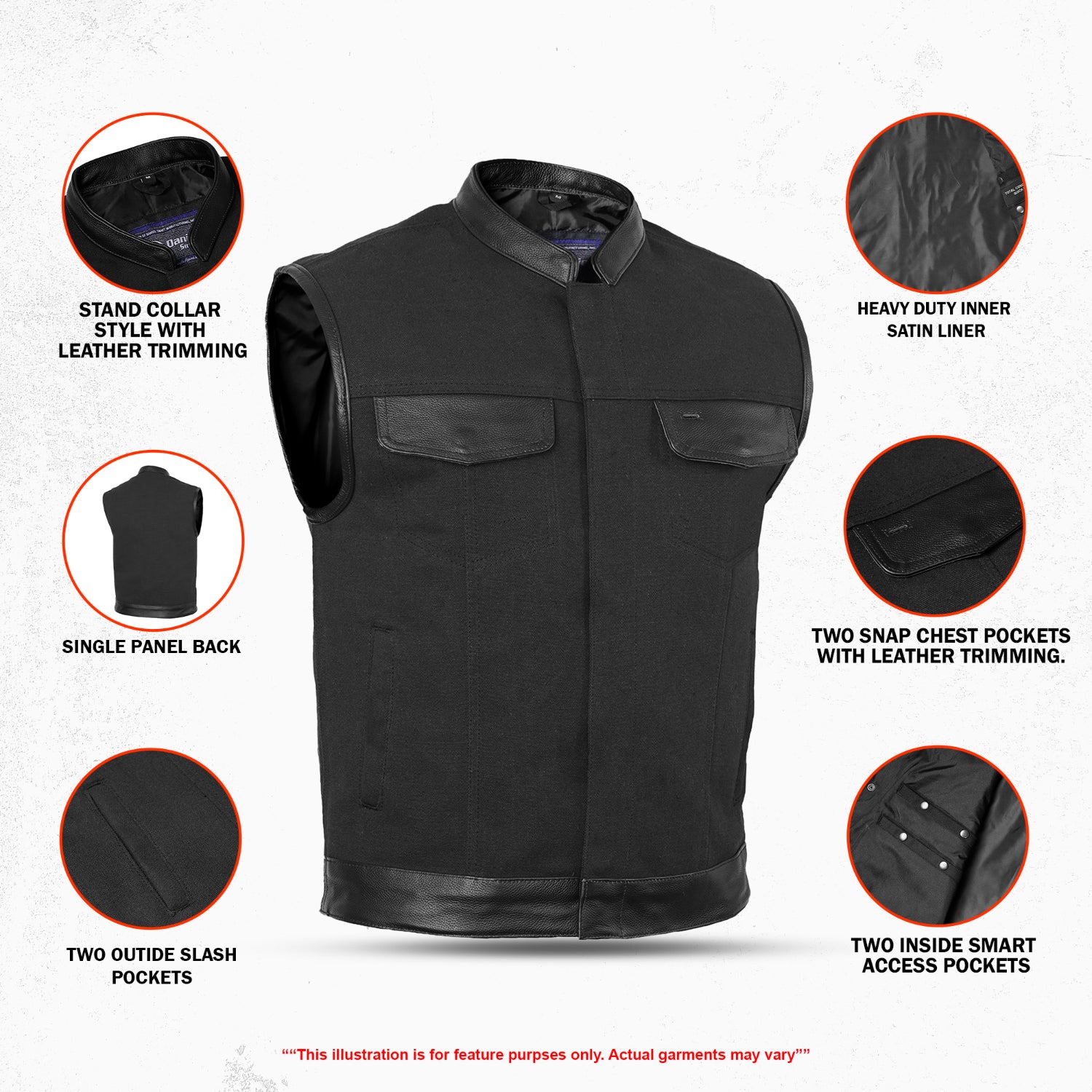 Throttle Men's Textile Motorcycle Vest
