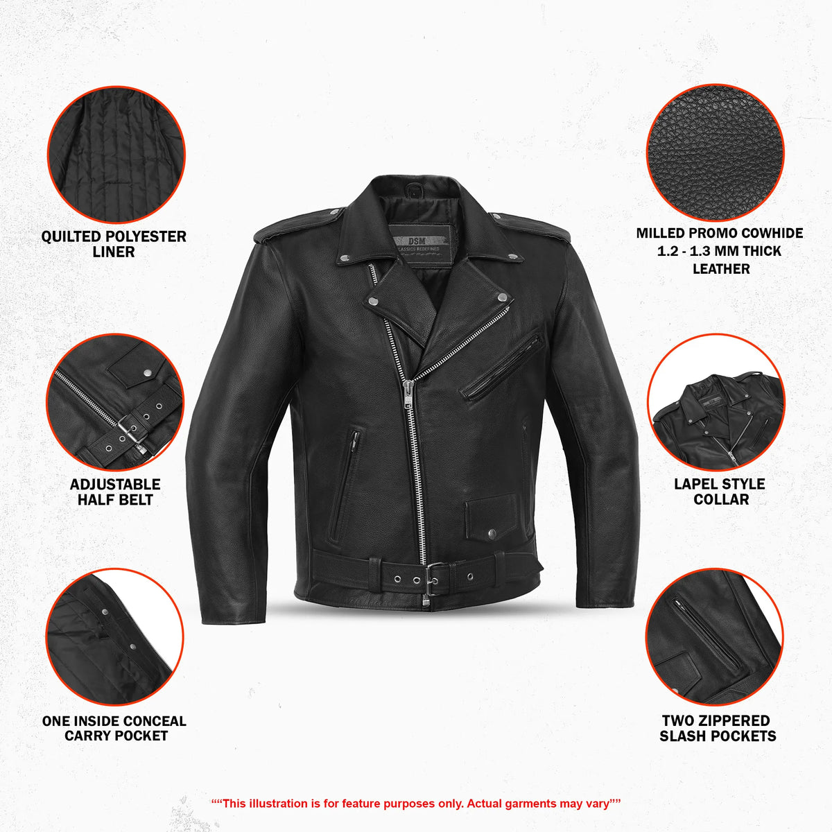 Vintara™ Men's Leather Motorcycle Jacket