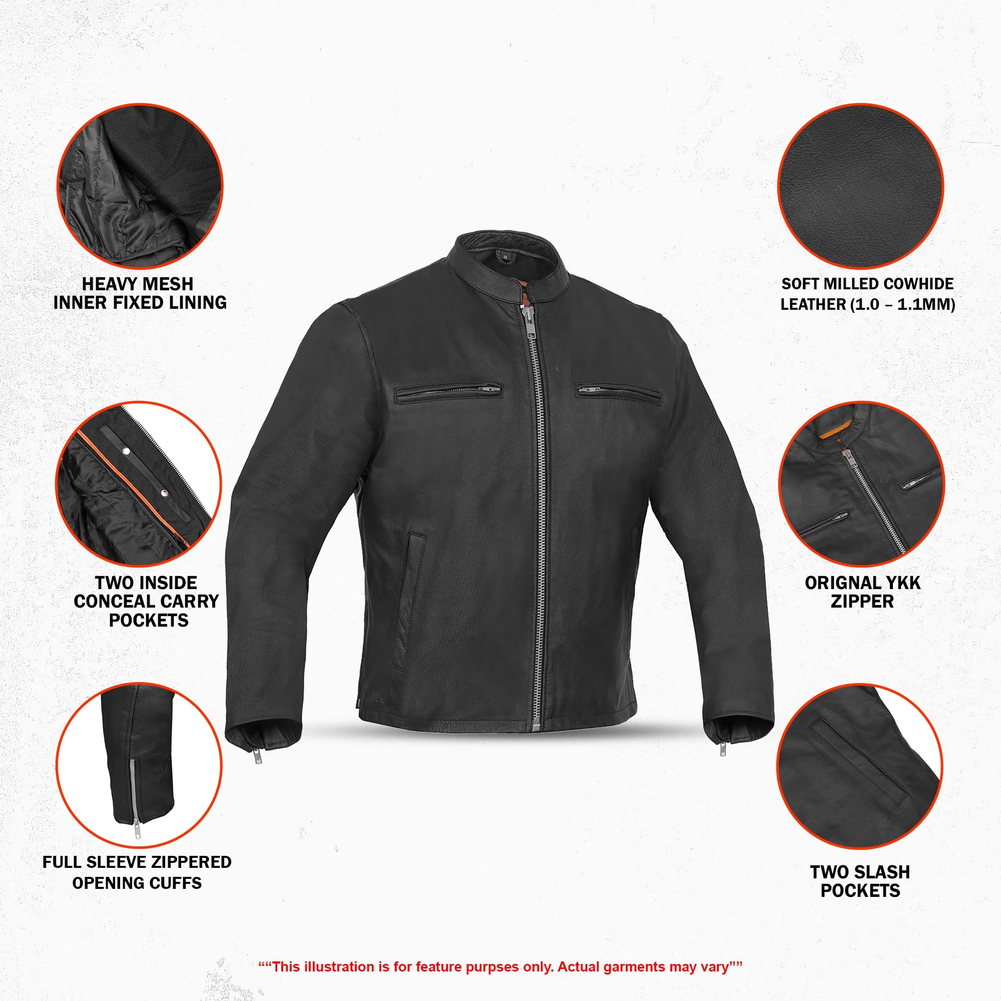 Deadfall Men's Leather Motorcycle Jacket