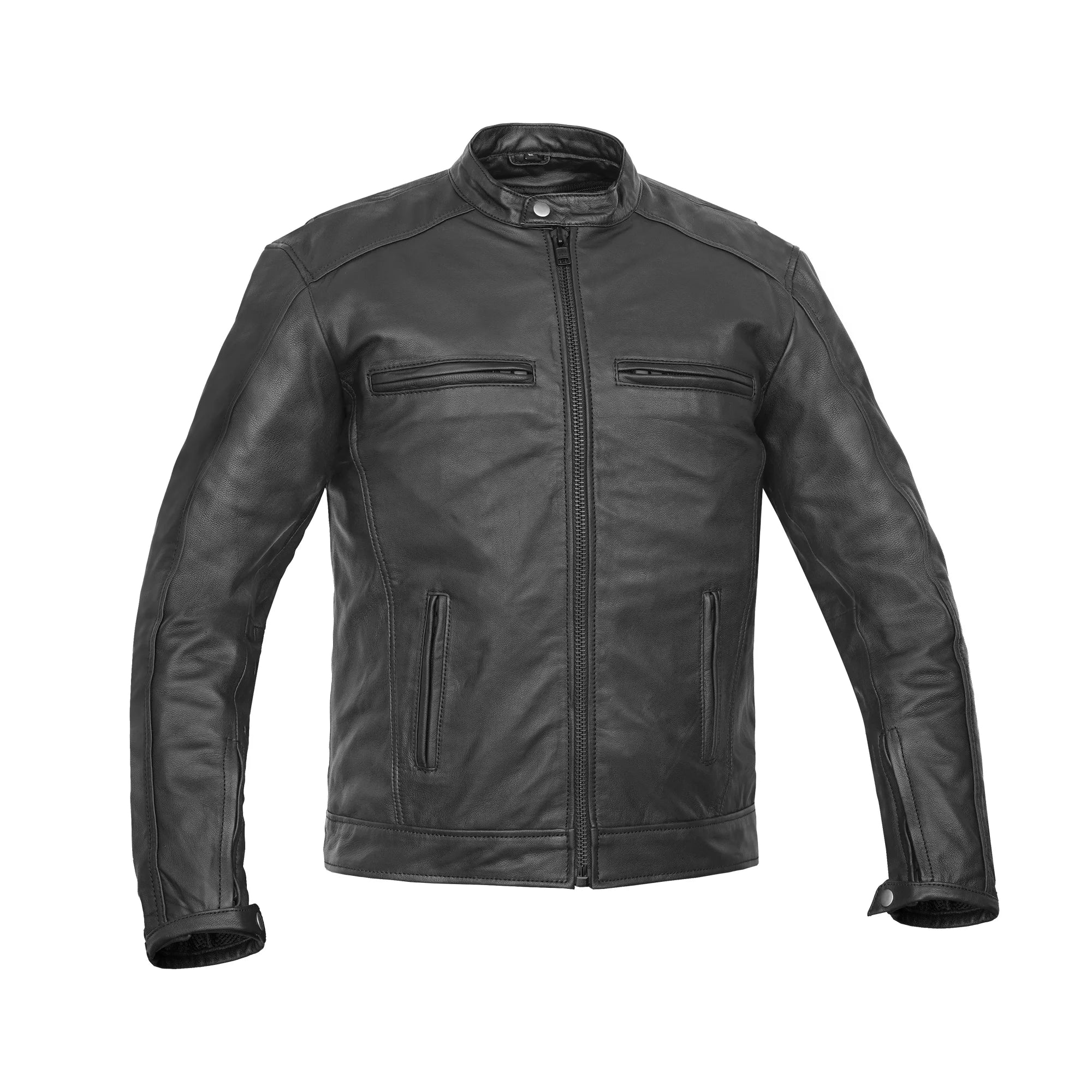 Wind Striker Men's Leather Motorcycle Jacket