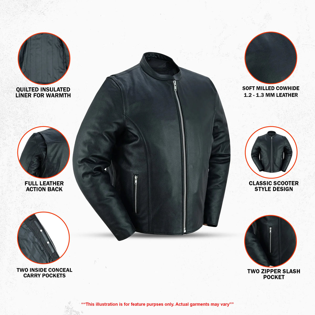 Urban Racer Men's Leather Motorcycle Jacket