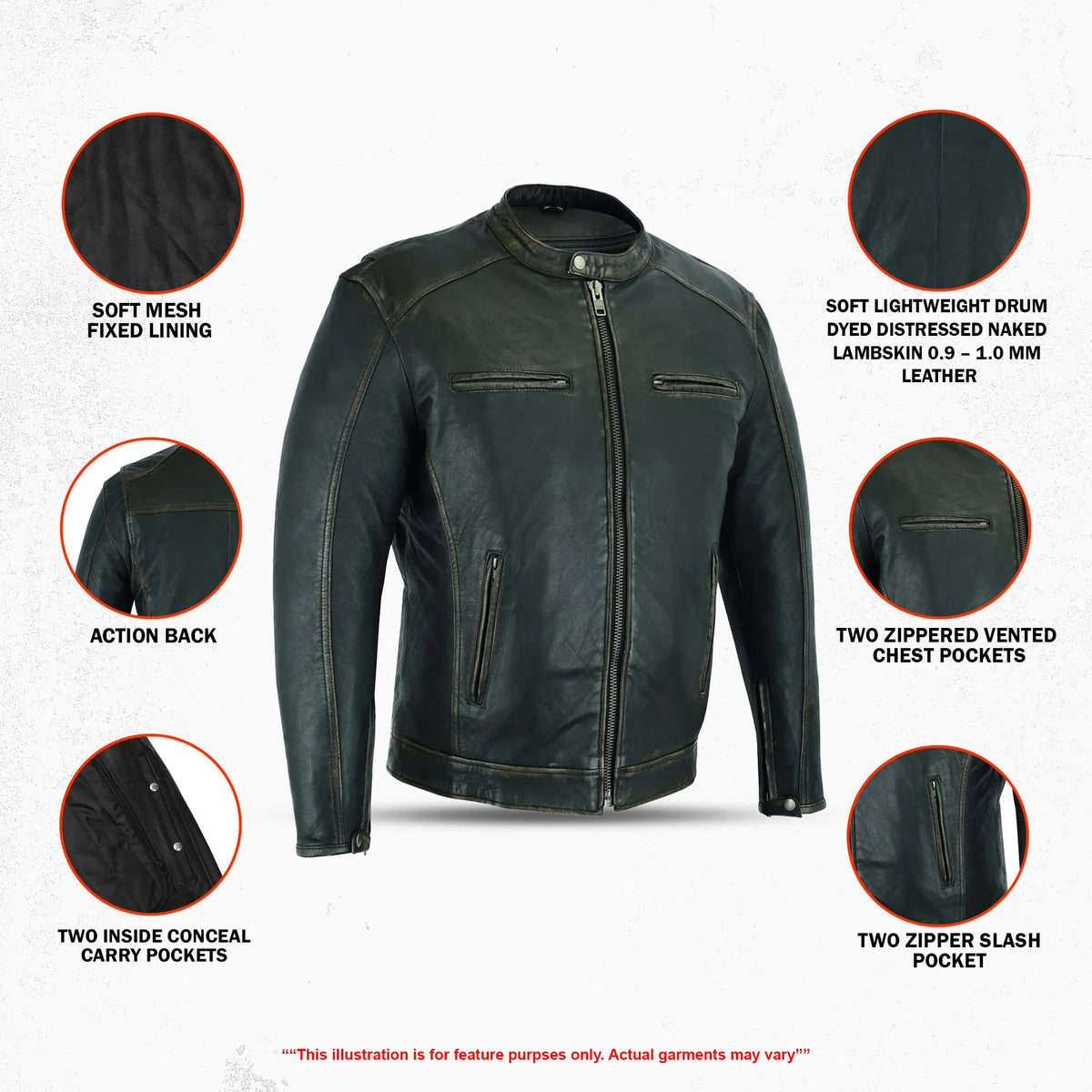 Pinnacle Men's Leather Motorcycle Jacket