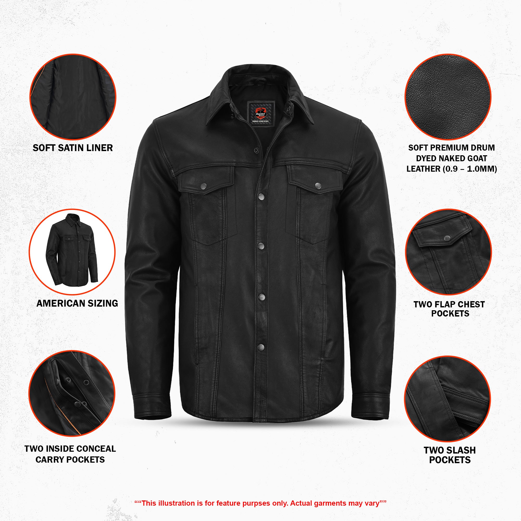 Fusion Drift™ - Men's Leather Motorcycle Shirt