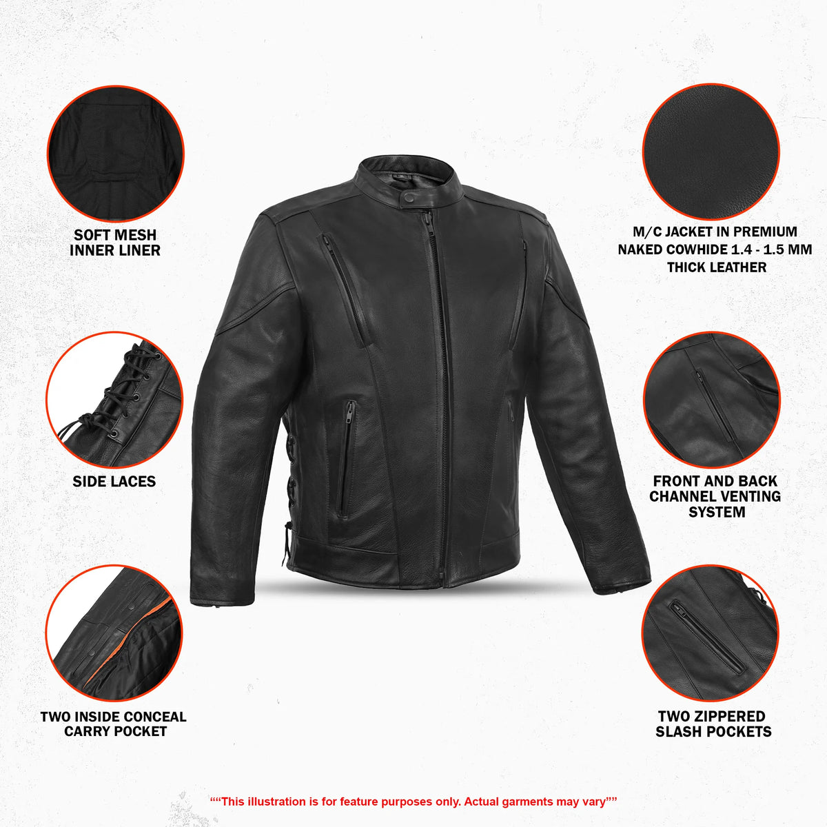 Reveal™ Men's Leather Motorcycle Jacket