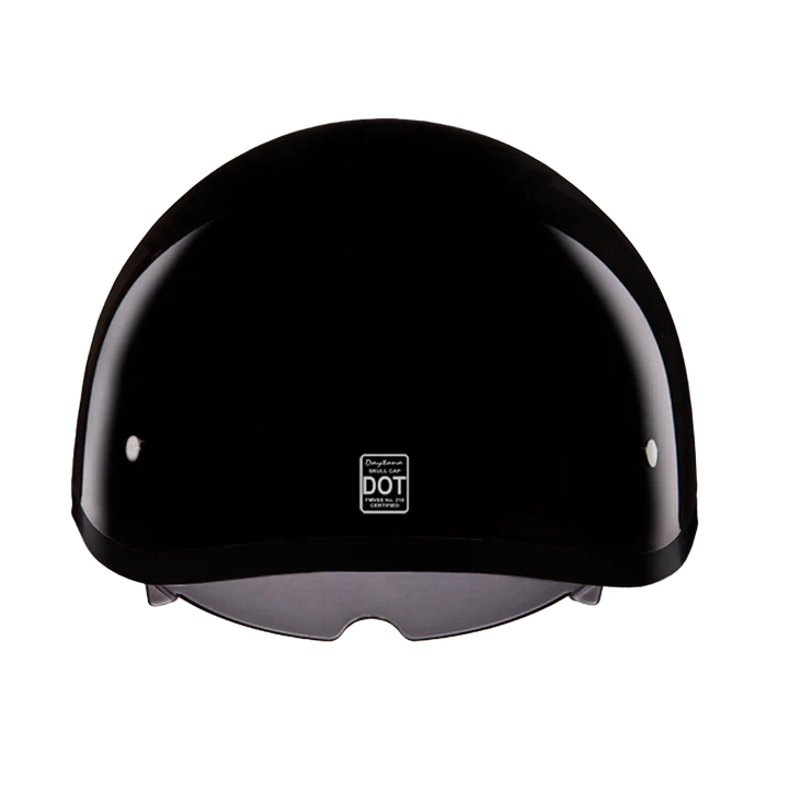 D.O.T. DAYTONA SKULL CAP W/ INNER SHIELD- HI-GLOSS BLACK