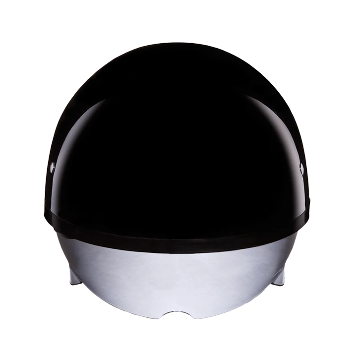 D.O.T. DAYTONA SKULL CAP W/ INNER SHIELD- HI-GLOSS BLACK