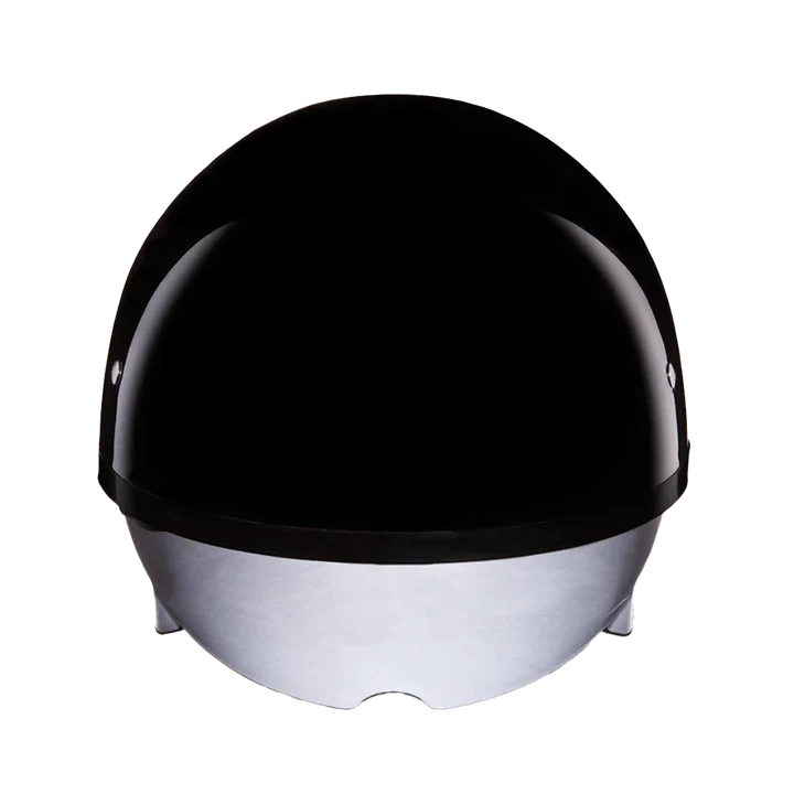 D.O.T. DAYTONA SKULL CAP W/ INNER SHIELD- HI-GLOSS BLACK