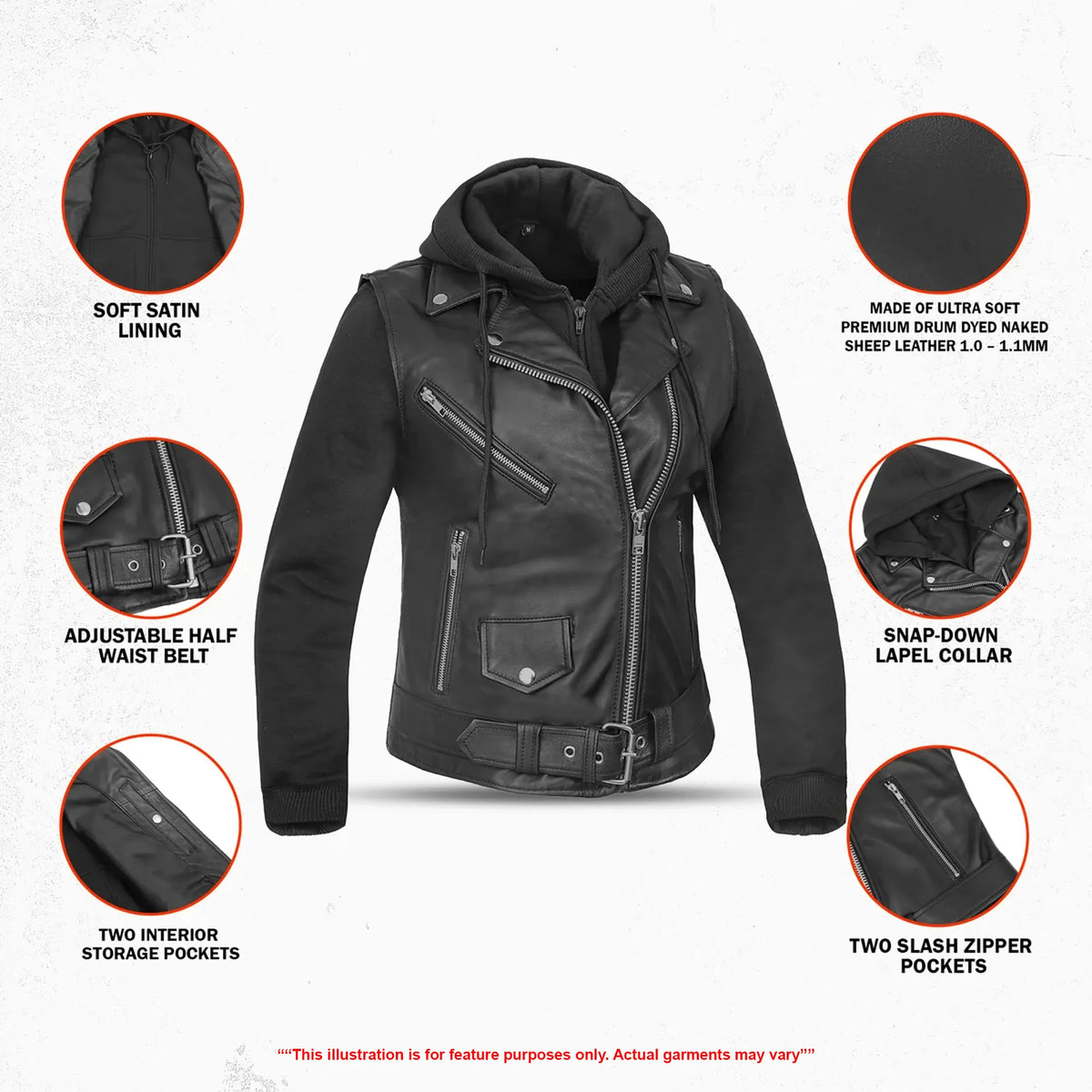 Halo Rush - Women’s Motorcycle Leather Vest