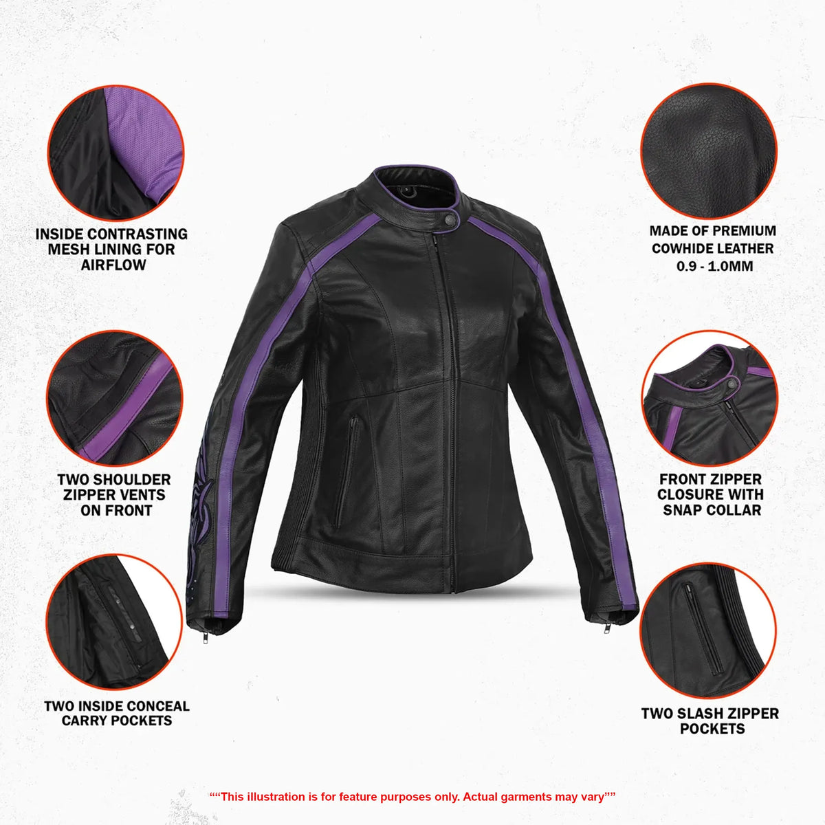 Ultra Violet - Women’s Leather Motorcycle Jacket