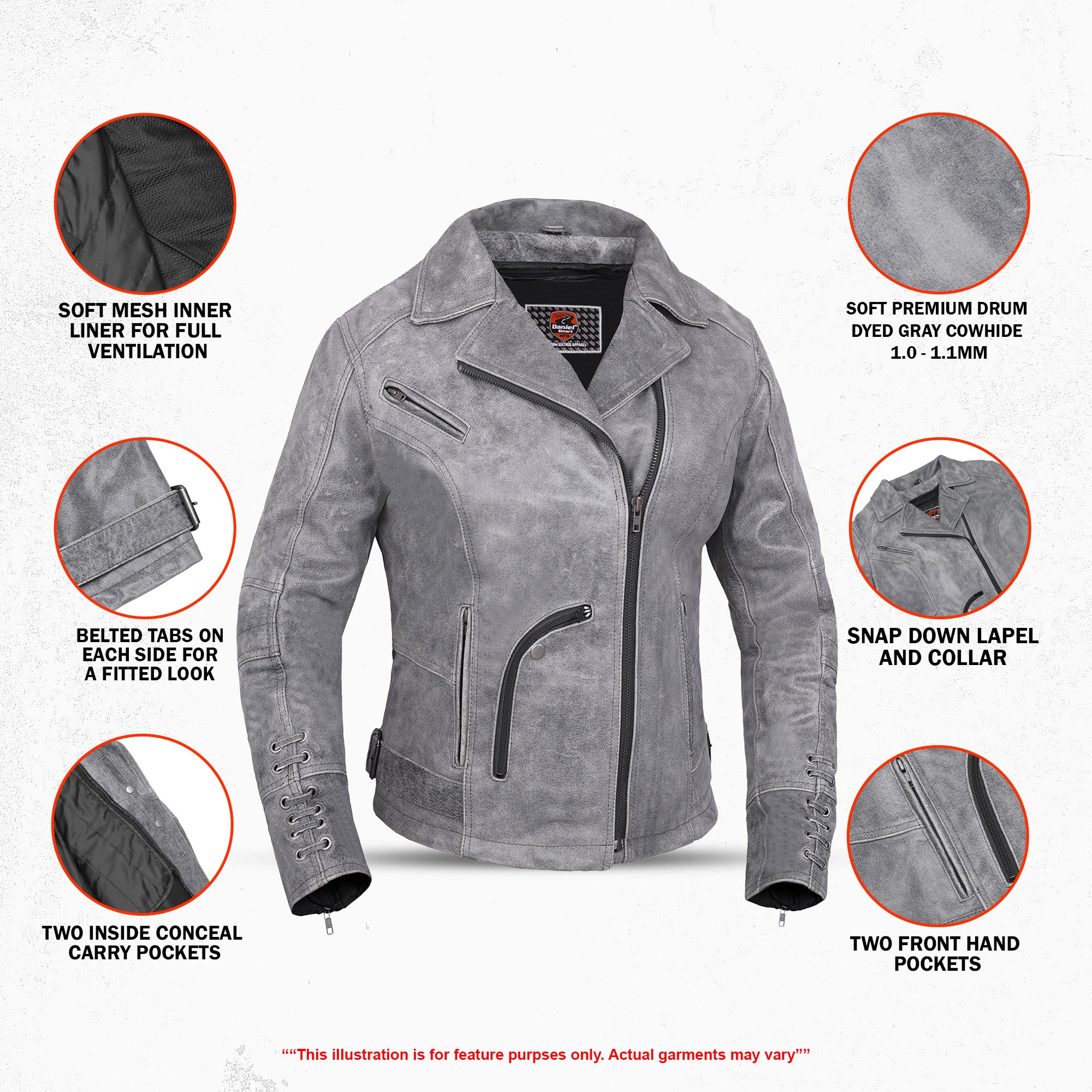Rose Daredevil Women's Leather Motorcycle Jacket