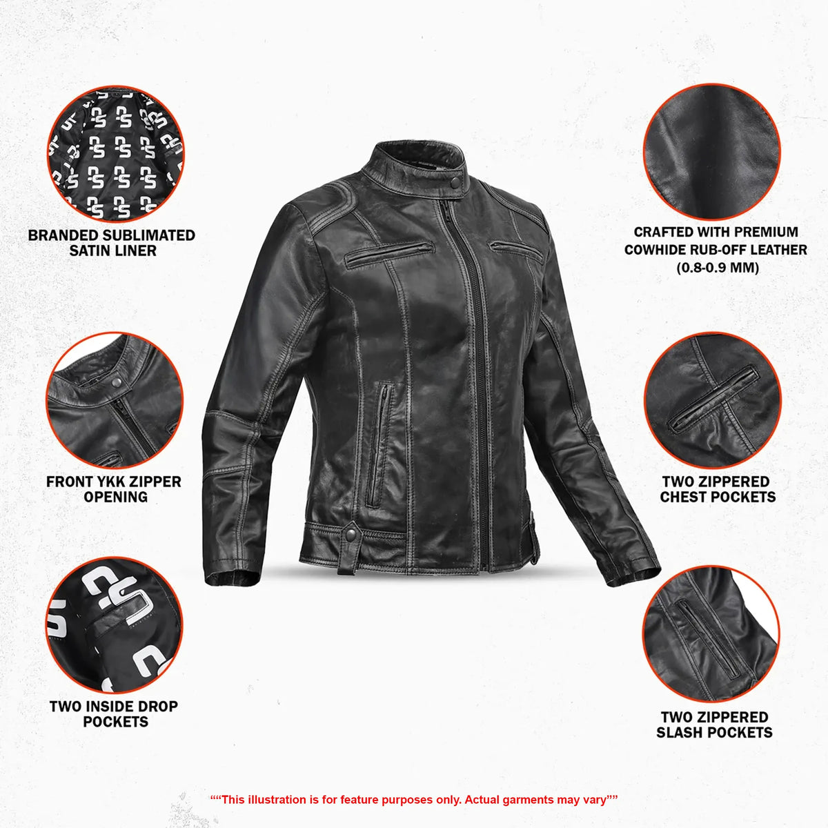 Aurelia Women's Leather Motorcycle Jacket