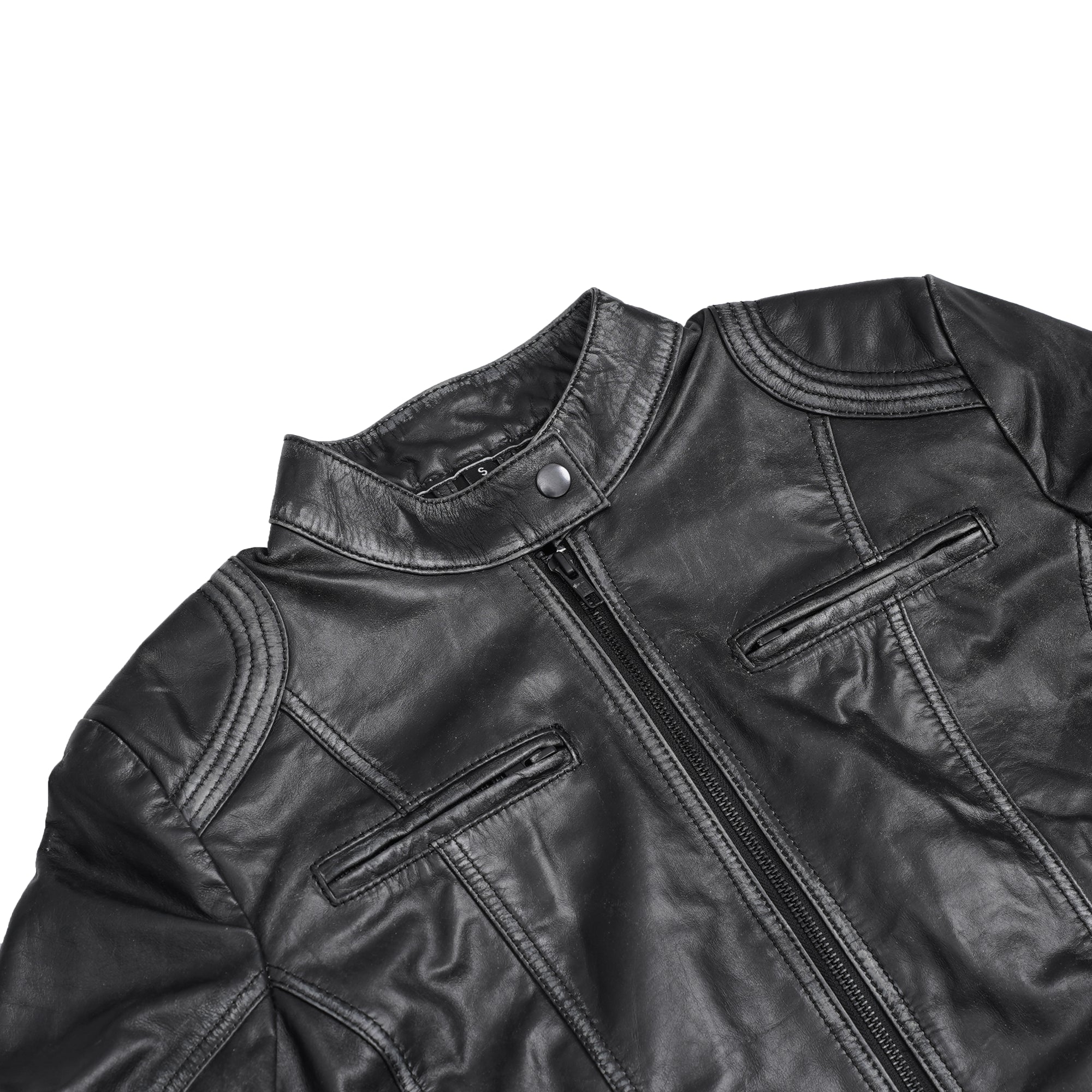 Aurelia Women's Leather Motorcycle Jacket